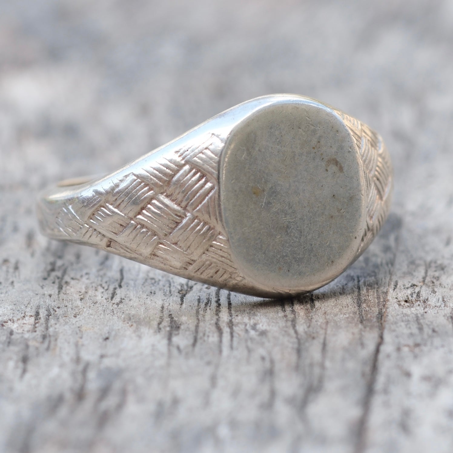 Vintage Sterling Silver Signet Ring 12.75