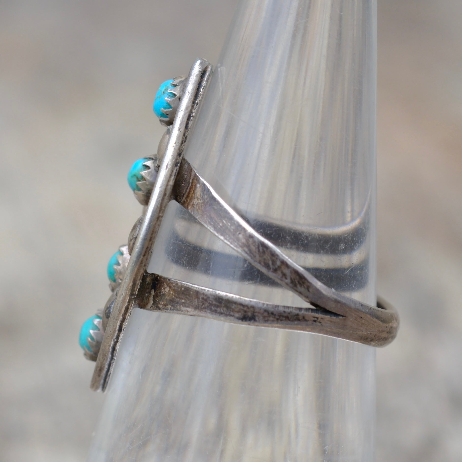 Vintage Sterling Turquoise Ring 5.75
