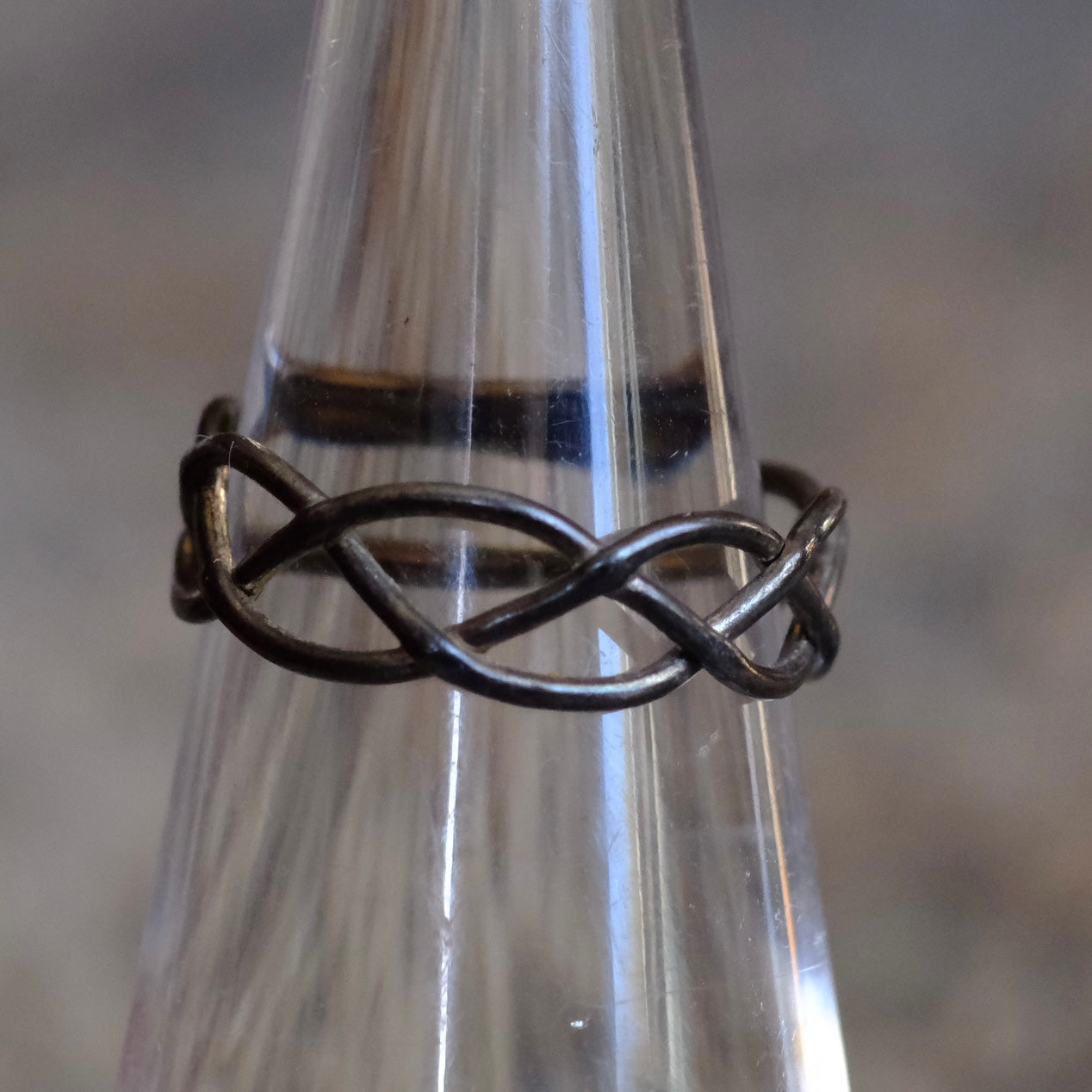 Vintage Sterling Silver Modernist Band 4.25