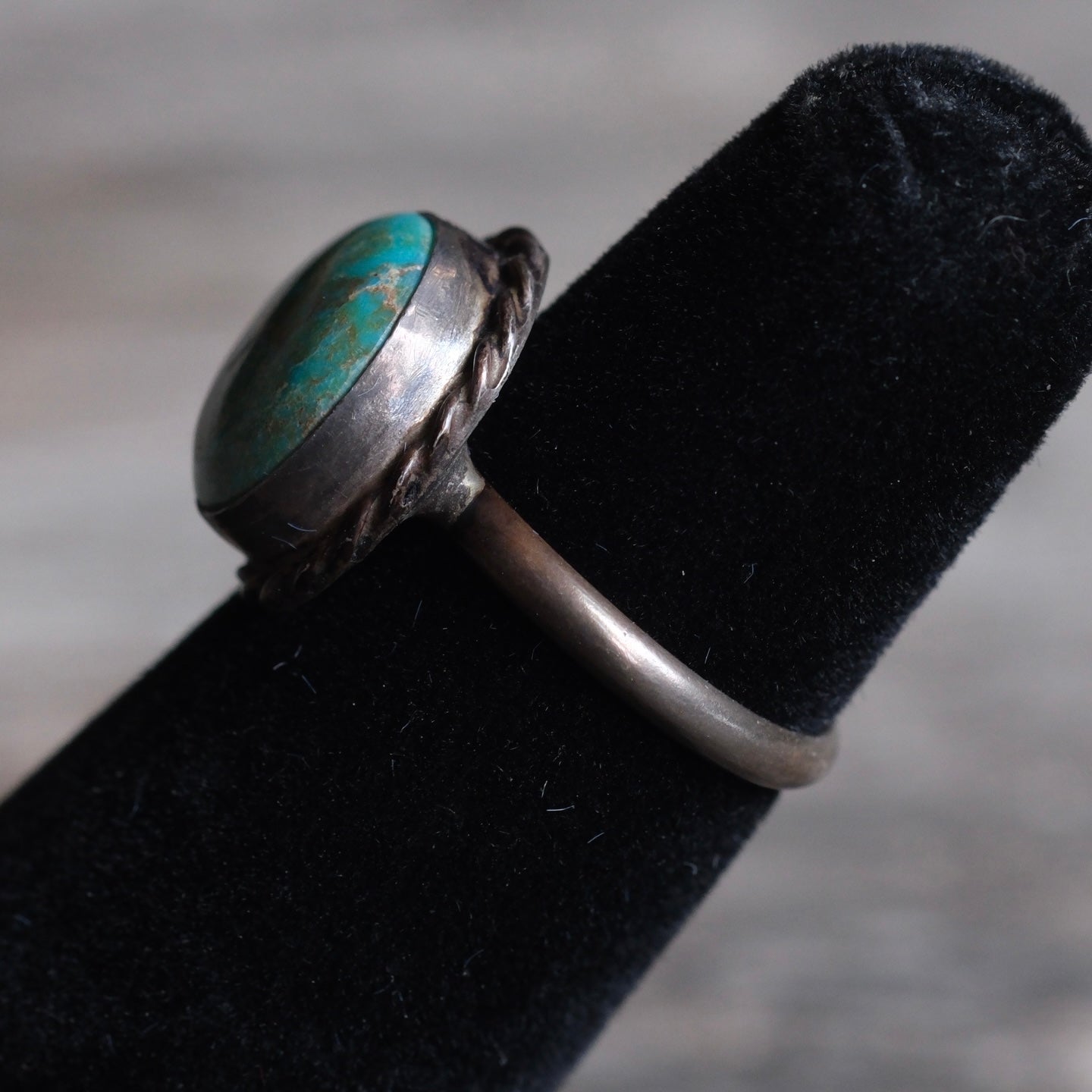 Vintage Sterling Turquoise Ring 3.5