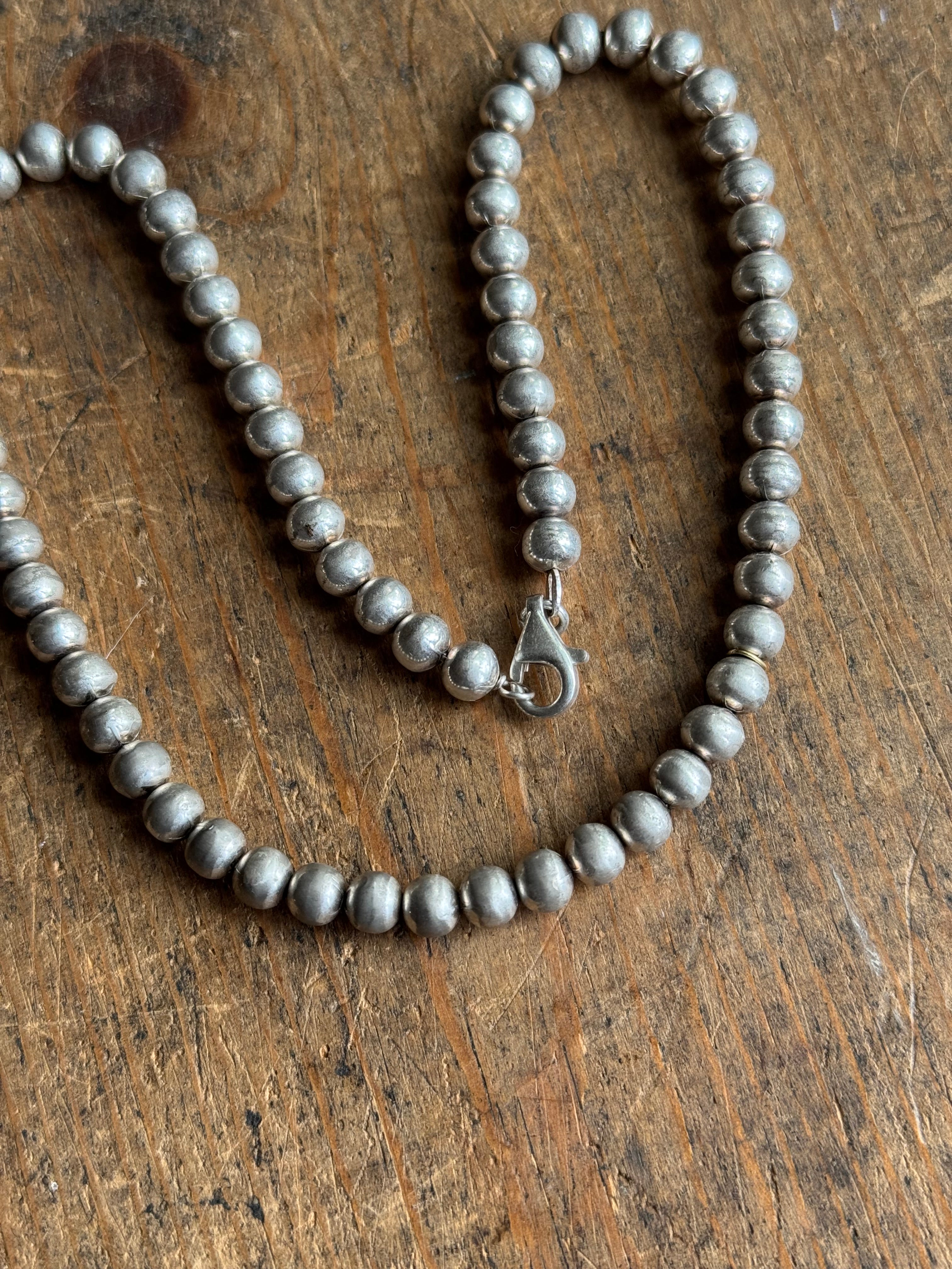 Vintage Sterling Silver 16” Beaded Chain