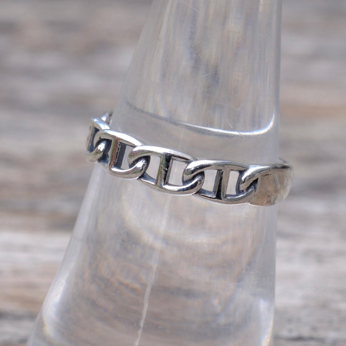 Vintage Sterling Chain Band Ring 7