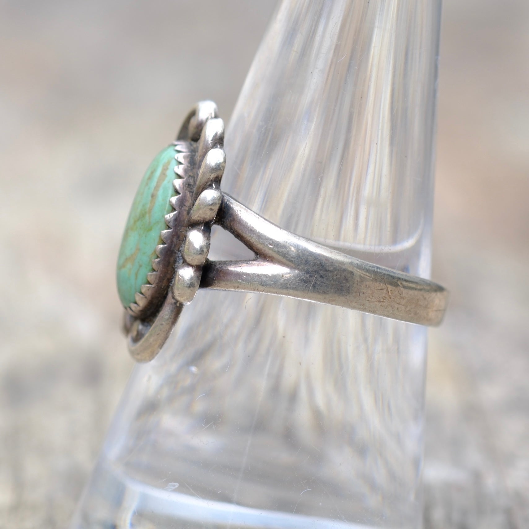 Vintage Sterling Turquoise Ring 8.5