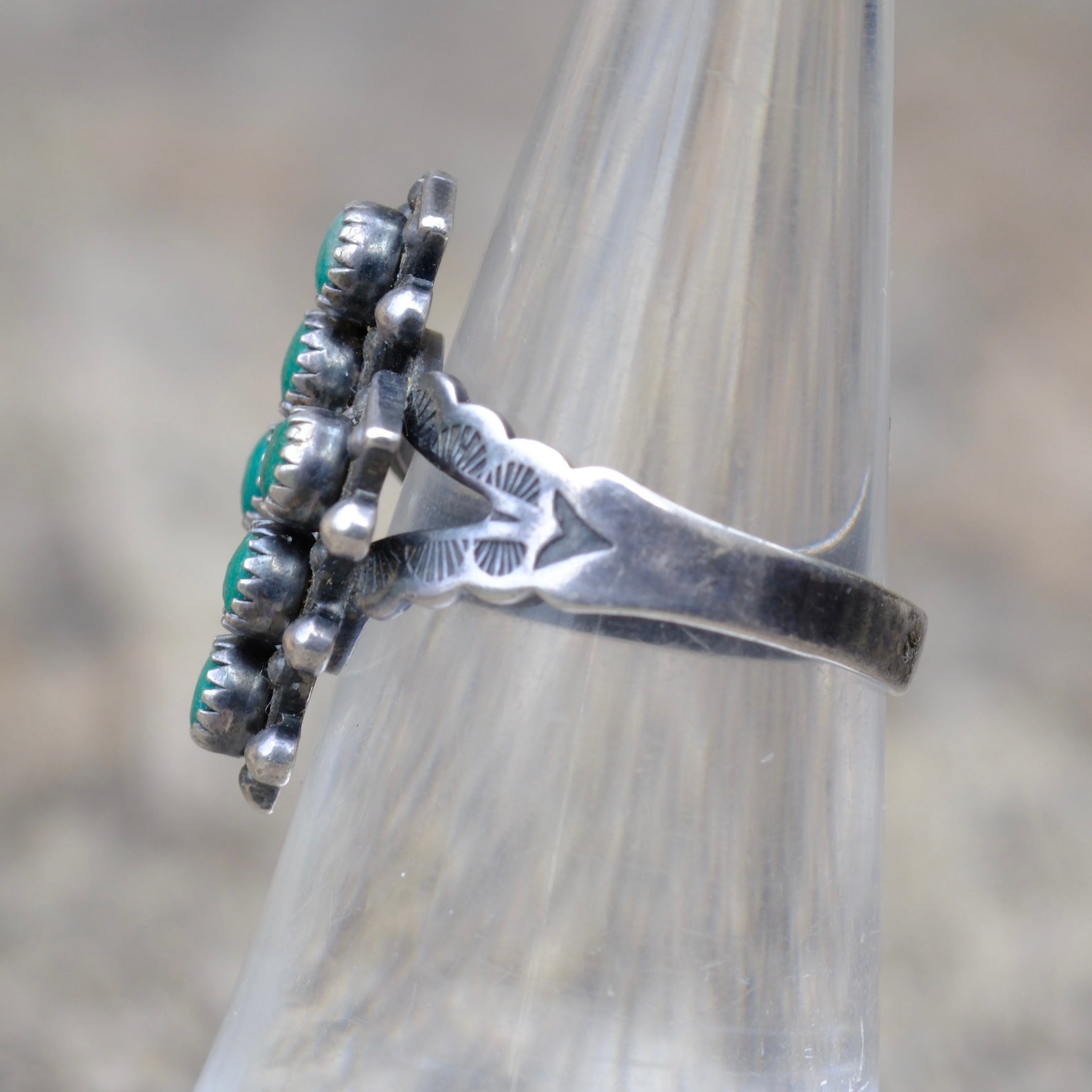 Vintage Sterling Turquoise Ring 5.5