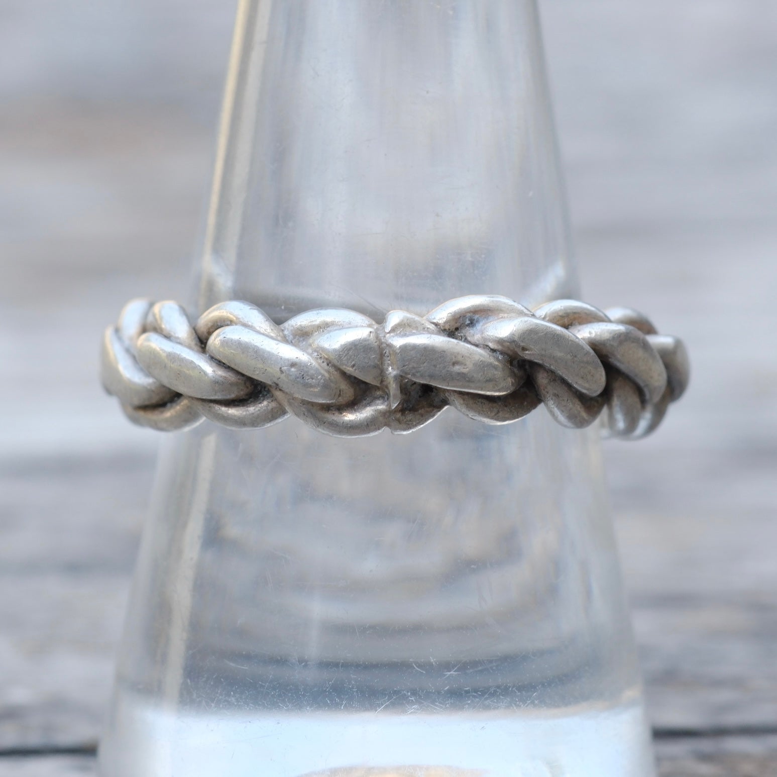 Vintage Sterling Silver Braided Ring 9