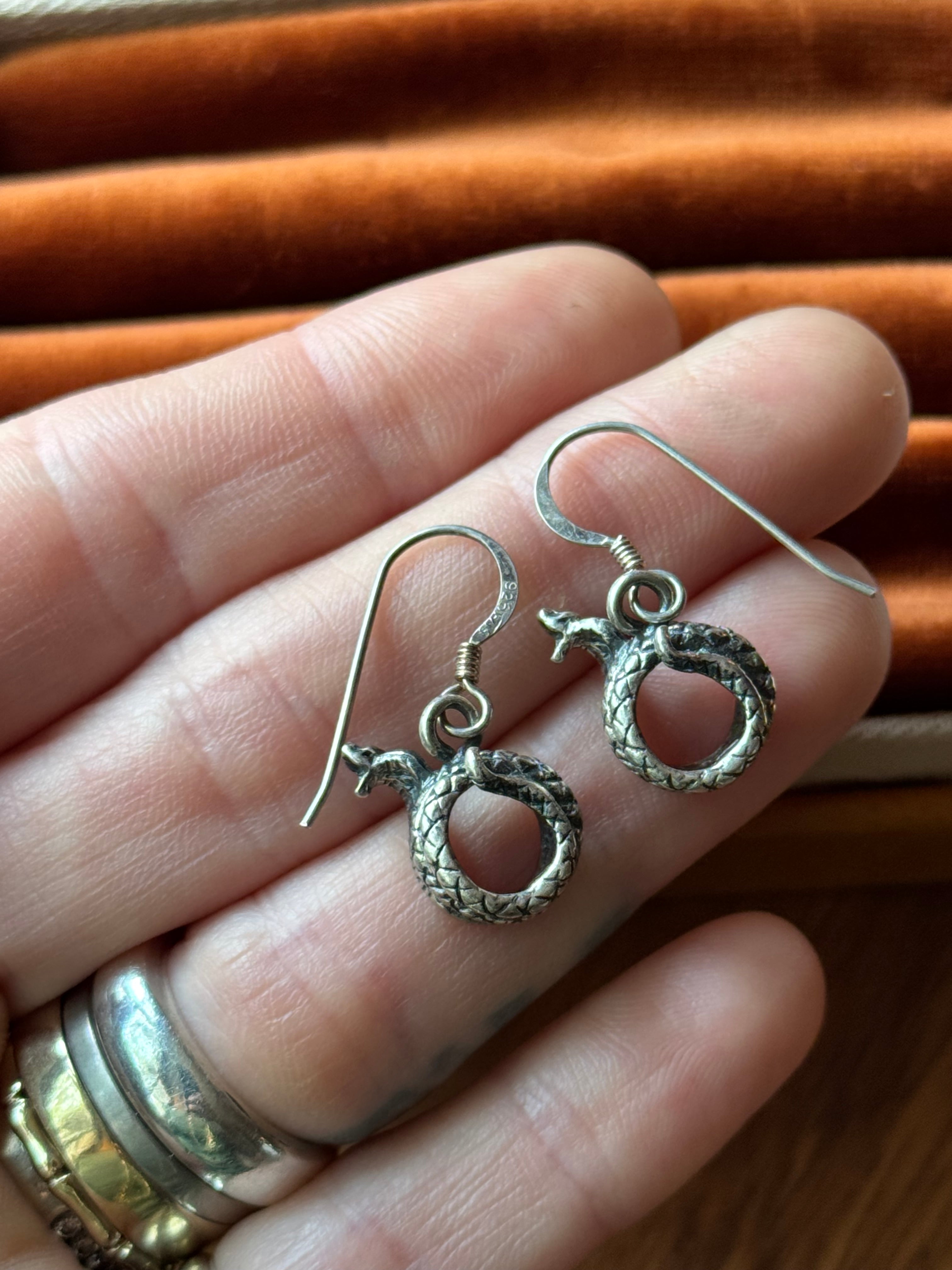 Vintage Sterling Silver Cobra Earrings