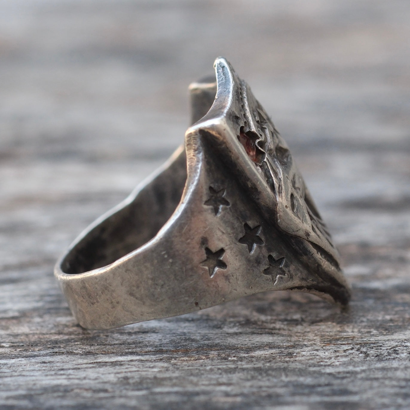 Vintage Sterling Lucky Horseshoe WWII Ring 7.5