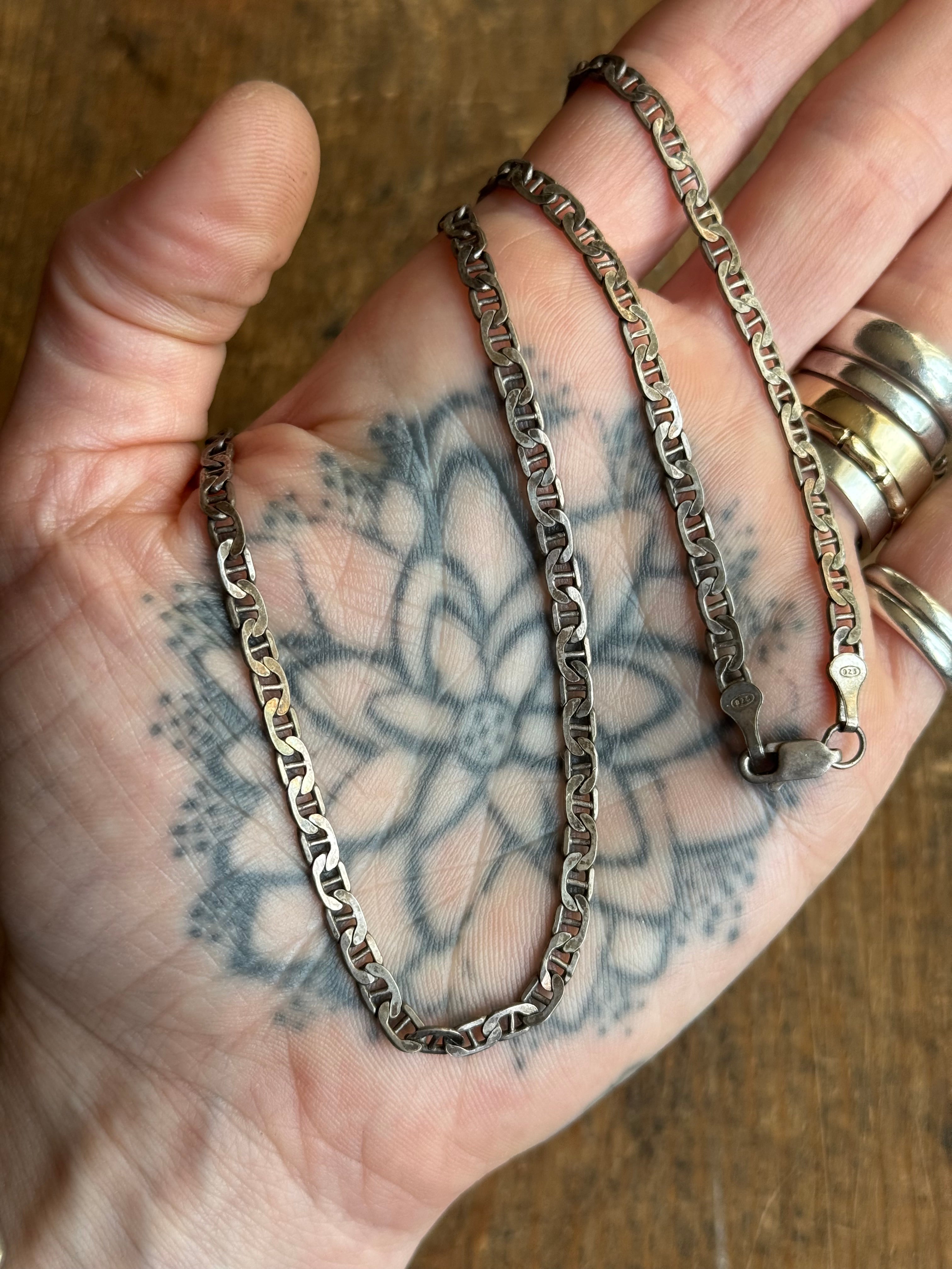 Vintage Sterling Silver 20” Mariner Chain