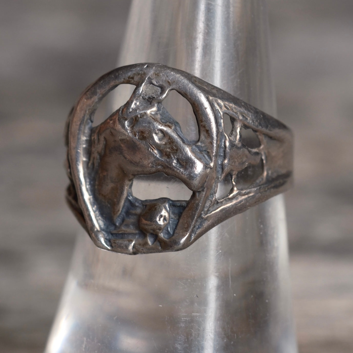 Vintage Sterling Lucky Horseshoe Ring 7.75