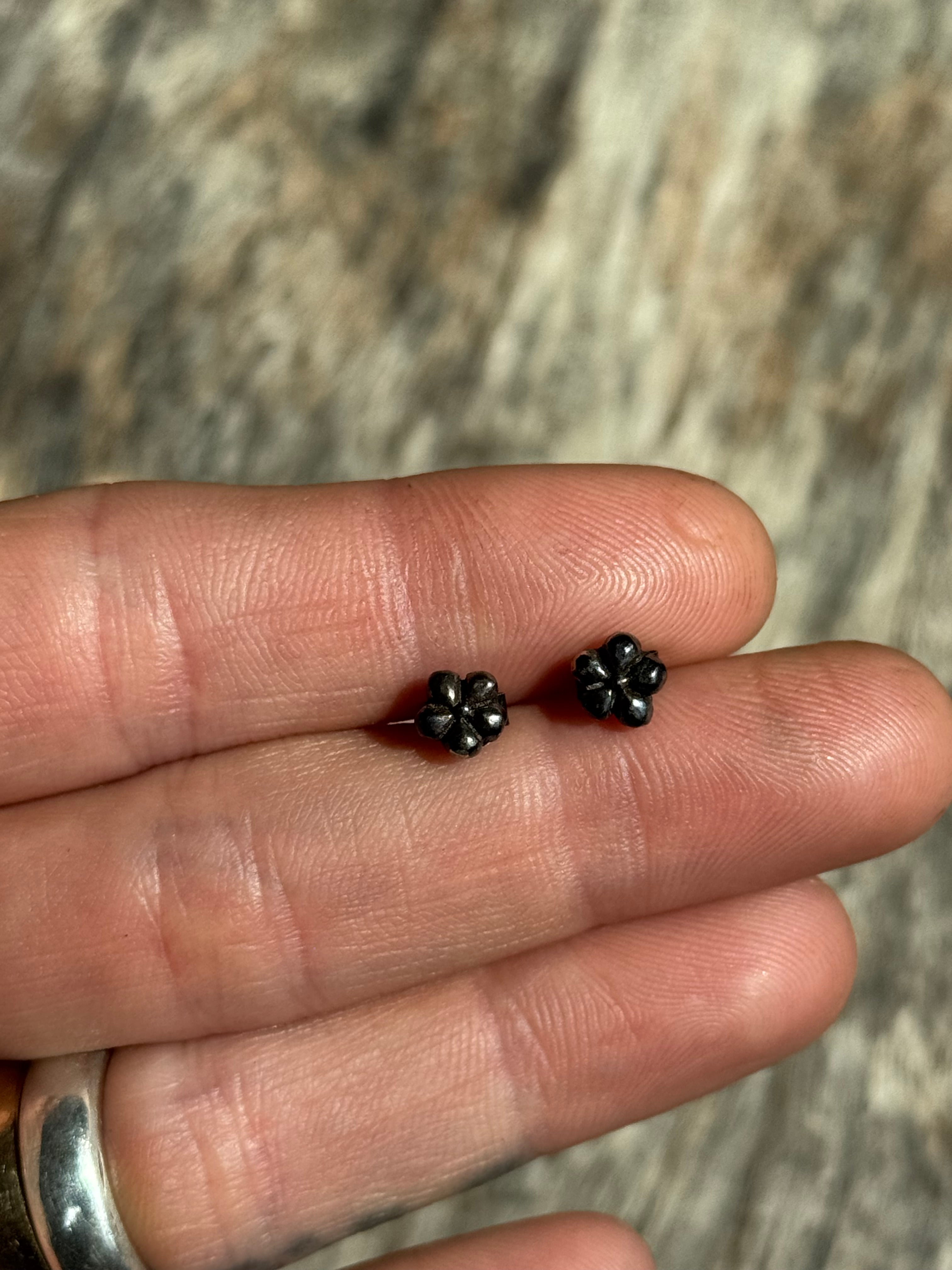 Vintage Sterling Silver Flower Stud Earrings
