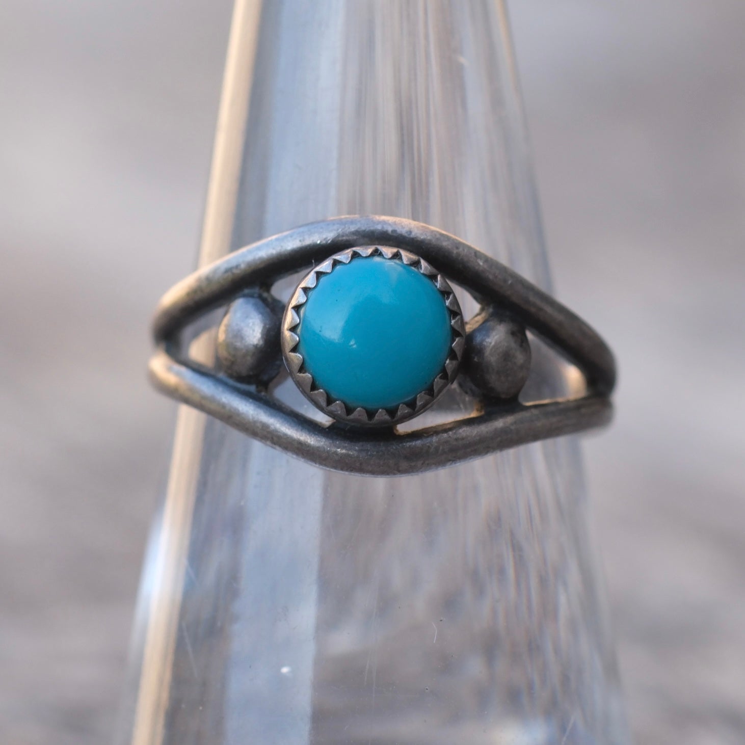 Vintage Sterling Turquoise Ring 7.25