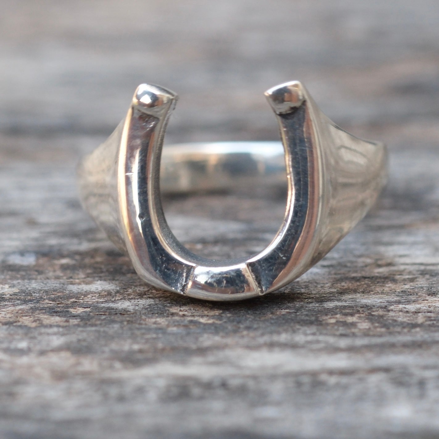 Vintage Sterling Silver Lucky Horseshoe Ring 8.25