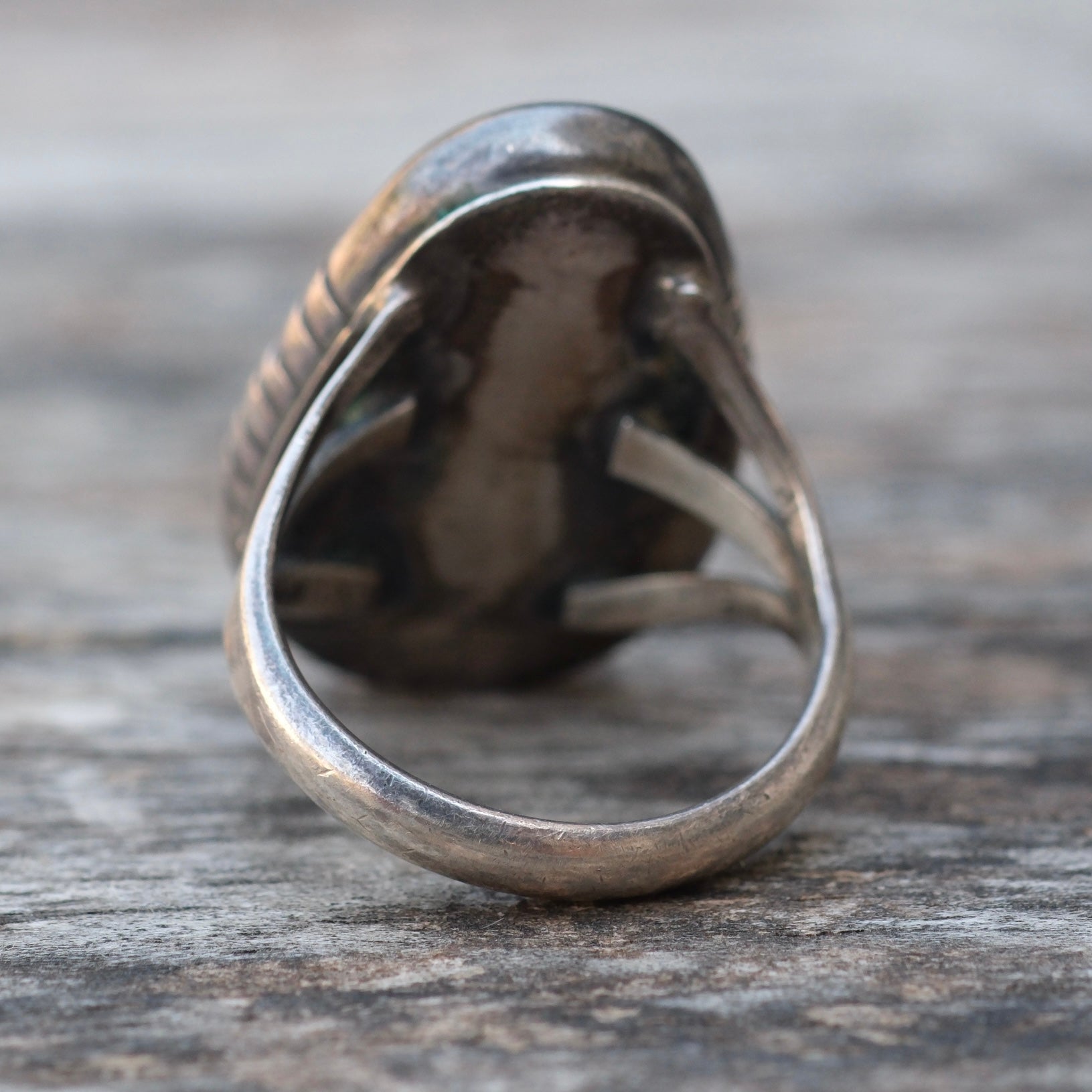 Vintage Sterling Turquoise Ring 6.75