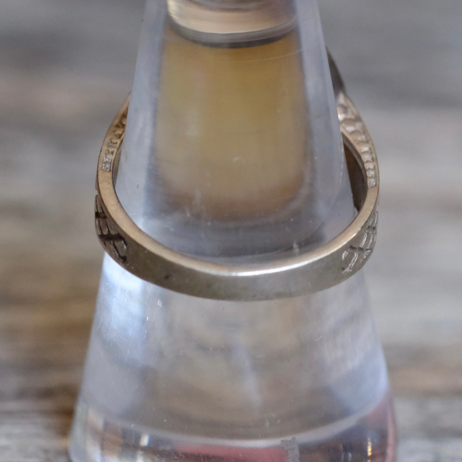 Vintage Sterling Faceted Glass Ring 8