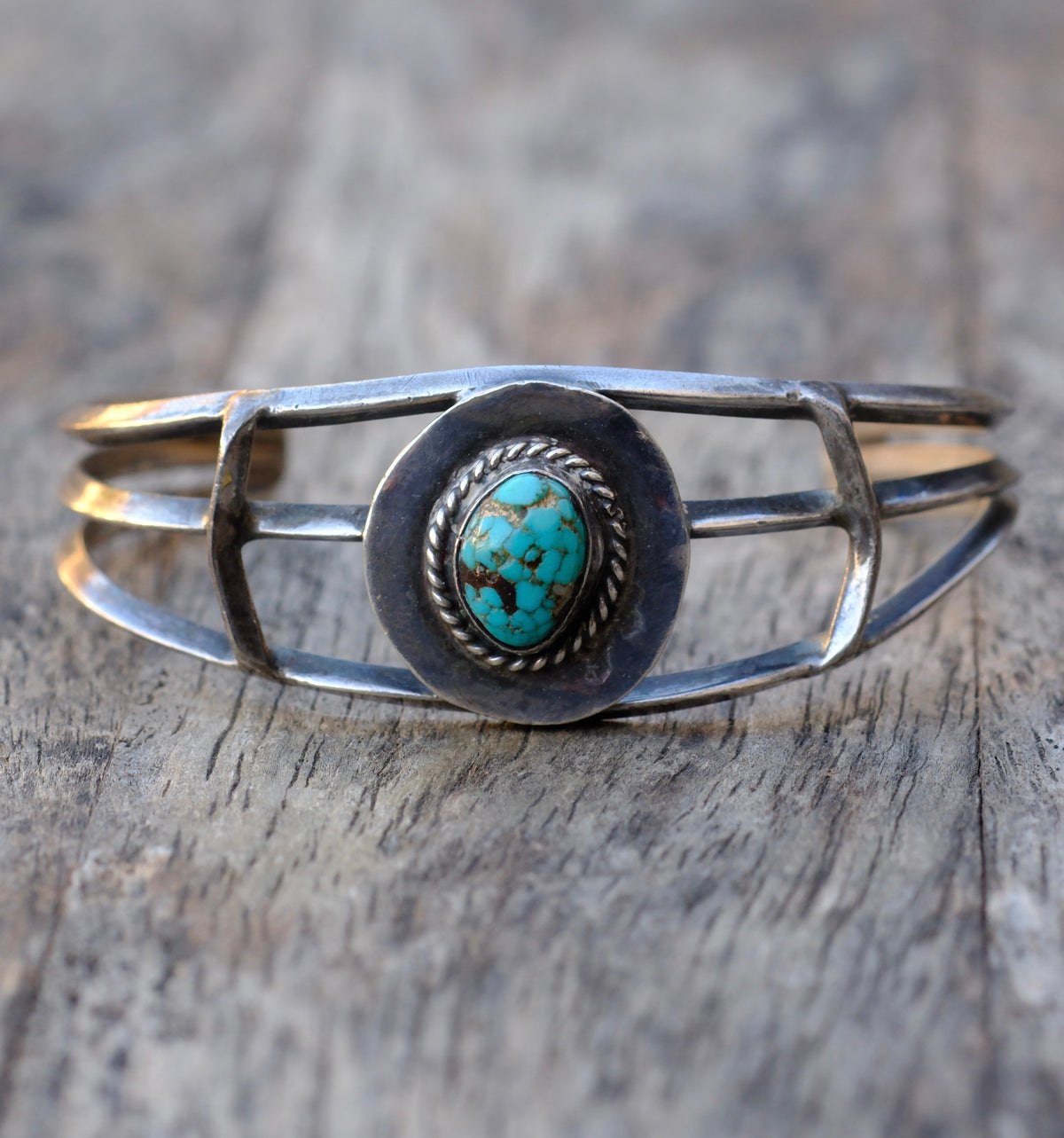 Vintage Sterling Turquoise Cuff Bracelet