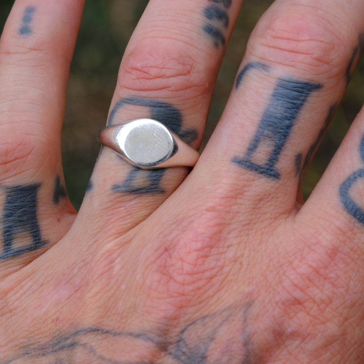 Vintage Sterling Signet Band Ring 9.75
