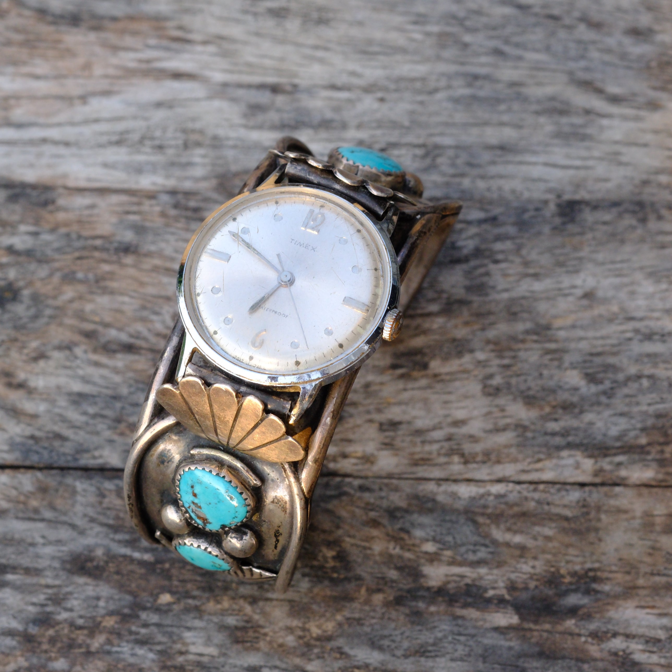 Vintage Sterling Turquoise Cuff Watch Cuff Bracelet
