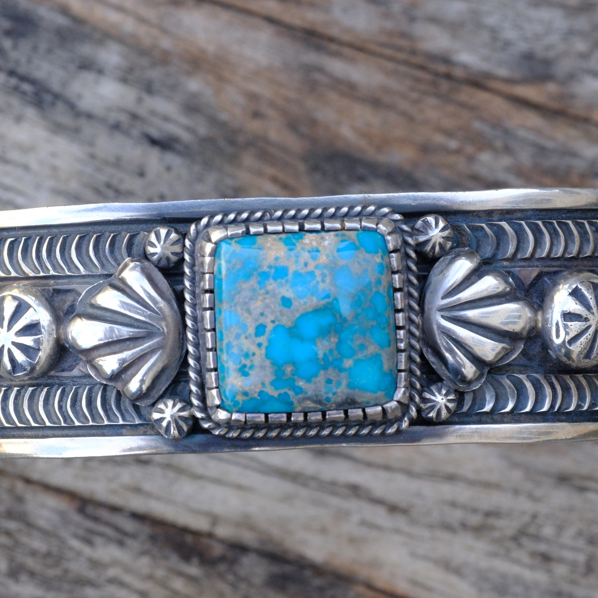 Sterling Silver Vernon Begay Stamped Cuff Bracelet