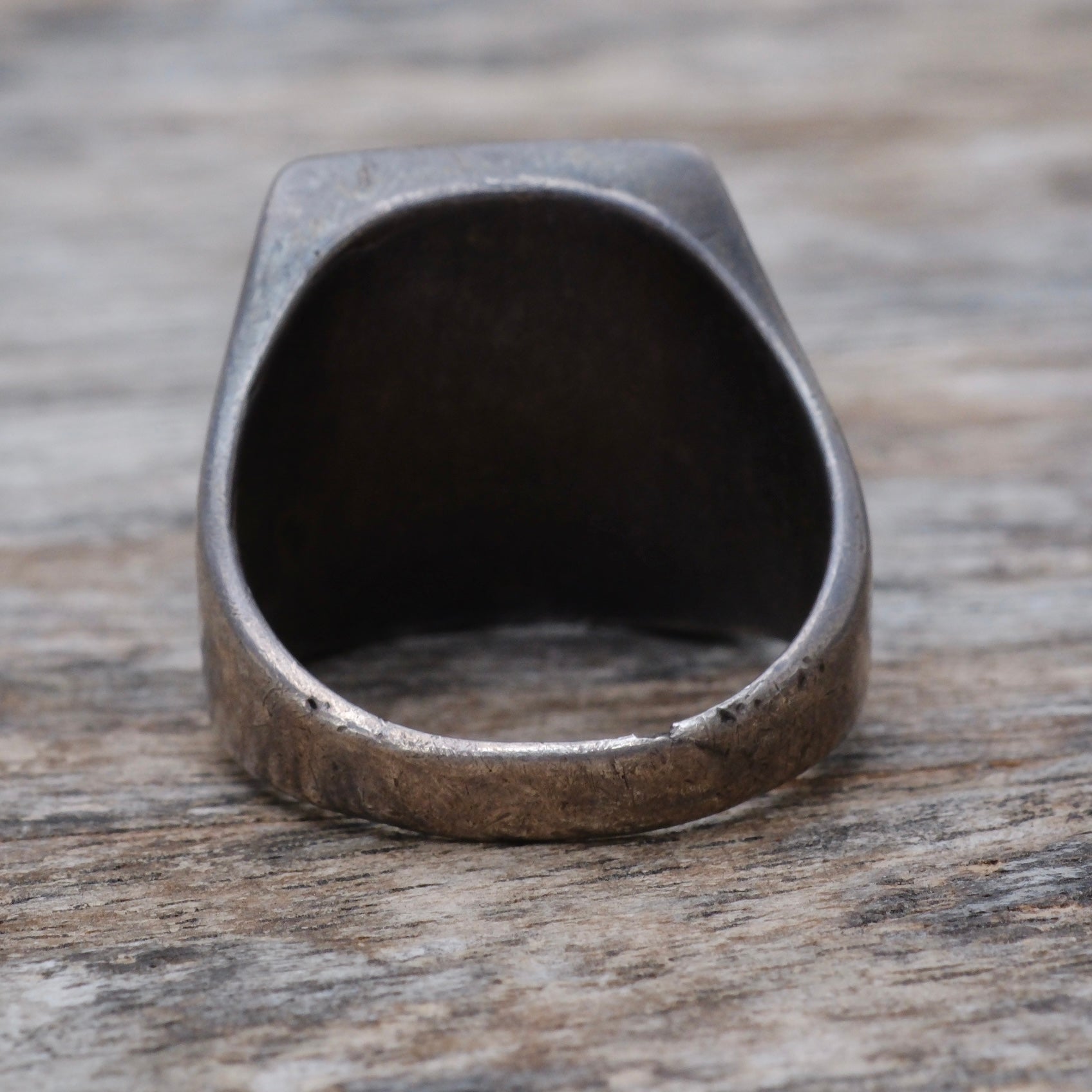 Vintage Sterling Crushed Turquoise Inlay Ring 10.25