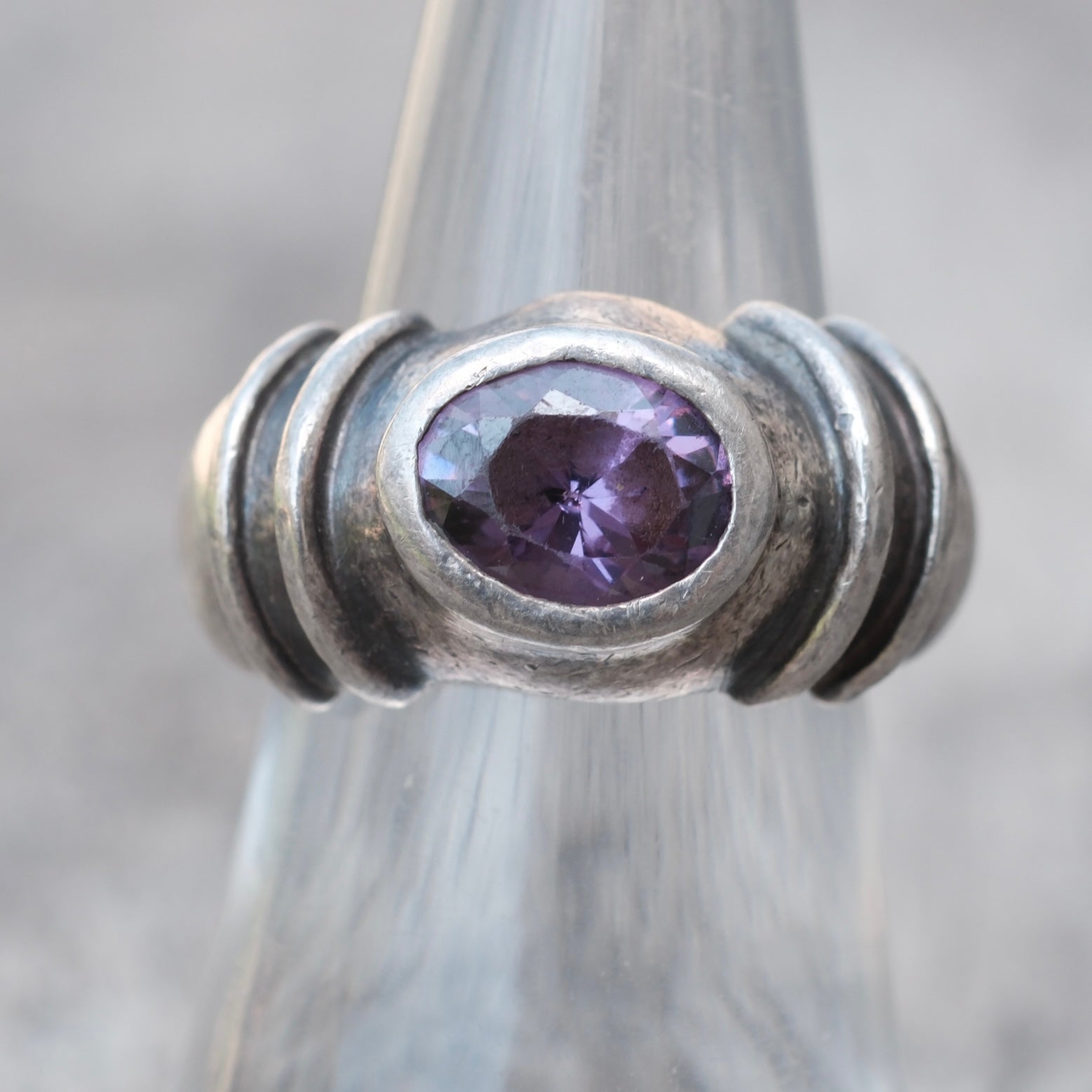Vintage Sterling Amethyst Ring 7