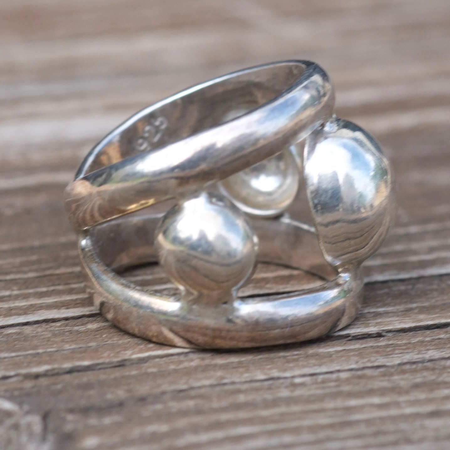 Vintage Sterling Silver Modernist Ring 6