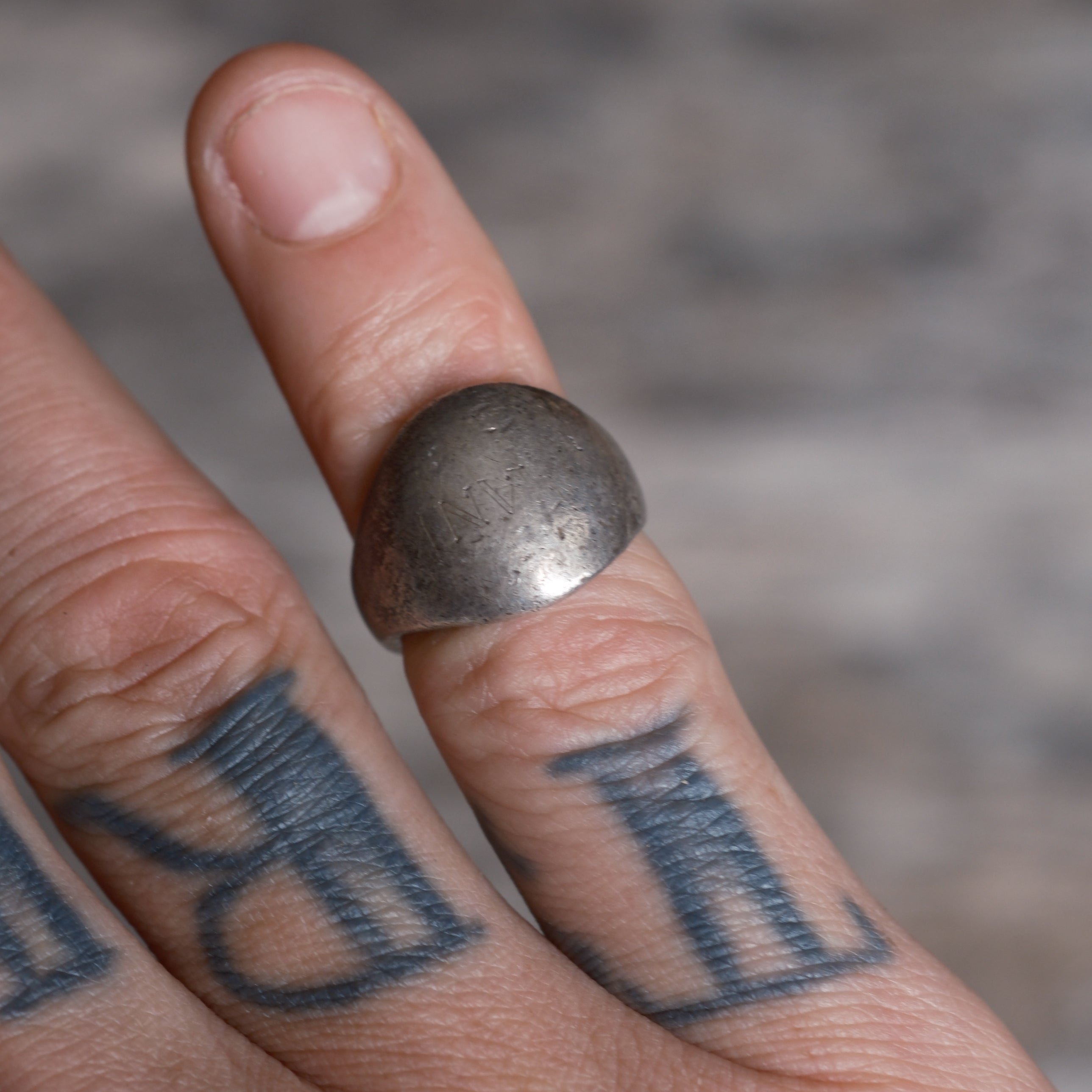Vintage Sterling Silver "Frank" Domed Ring 4