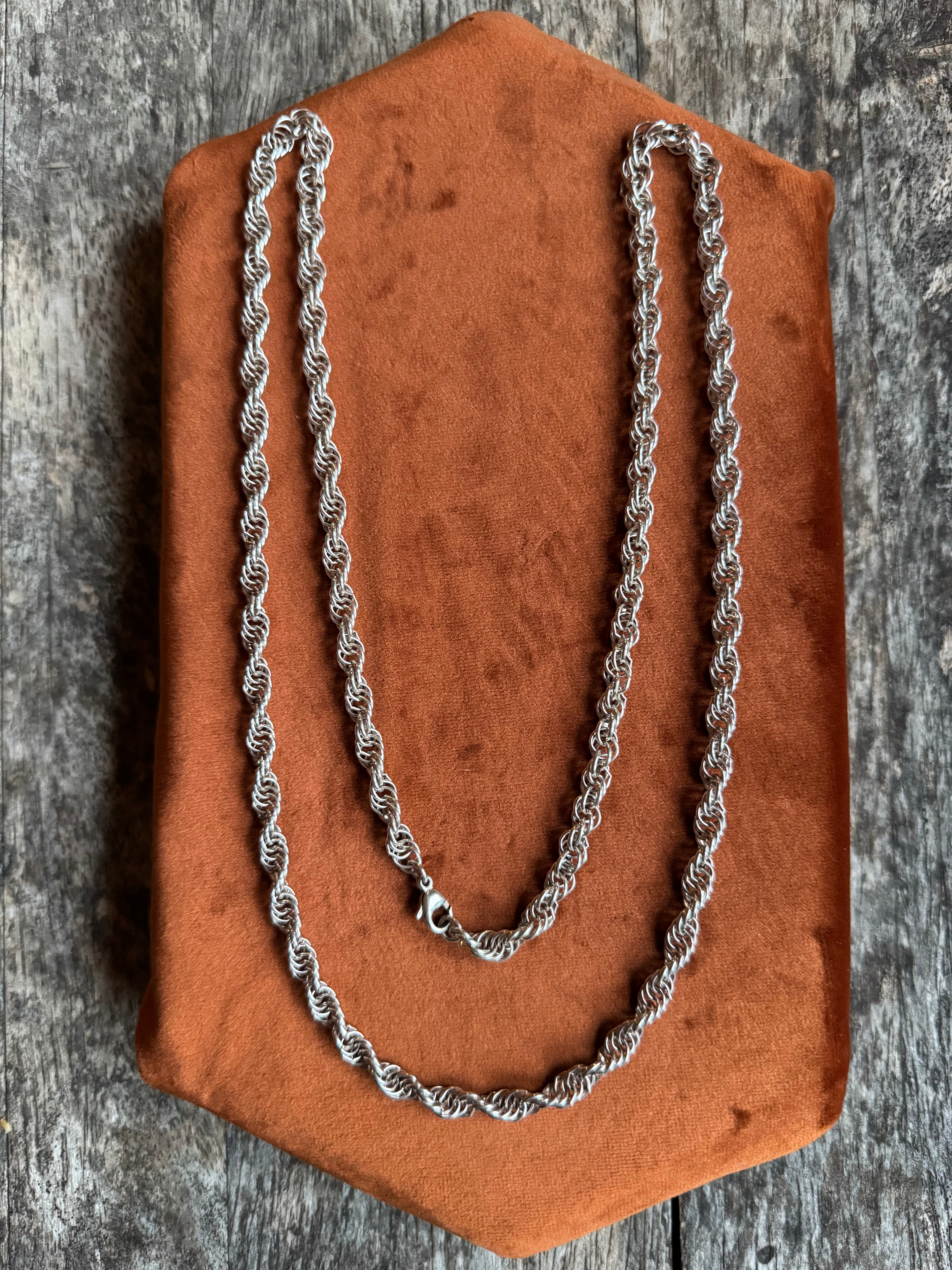 Vintage Sterling Silver 30” Loose Rope Chain