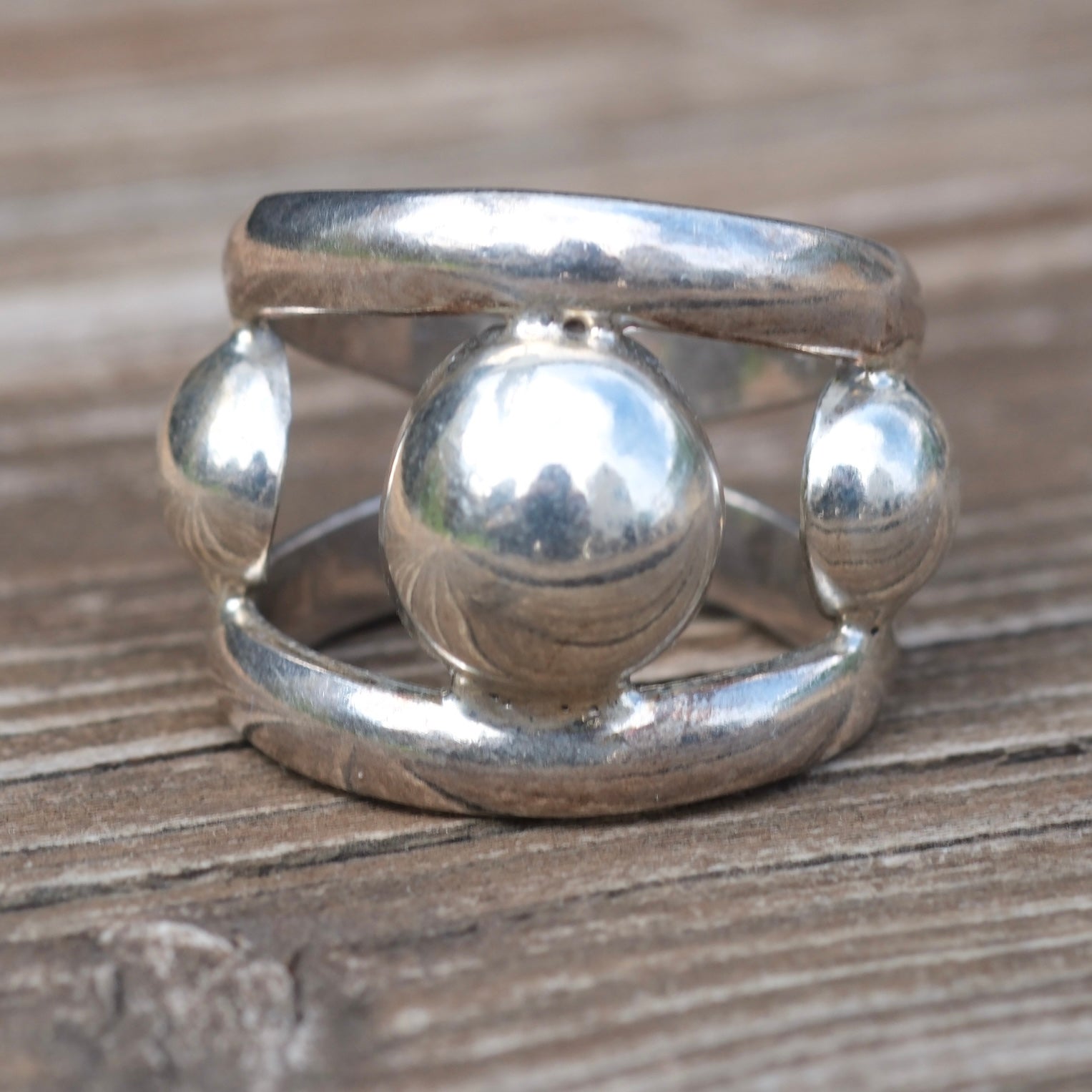 Vintage Sterling Silver Modernist Ring 6