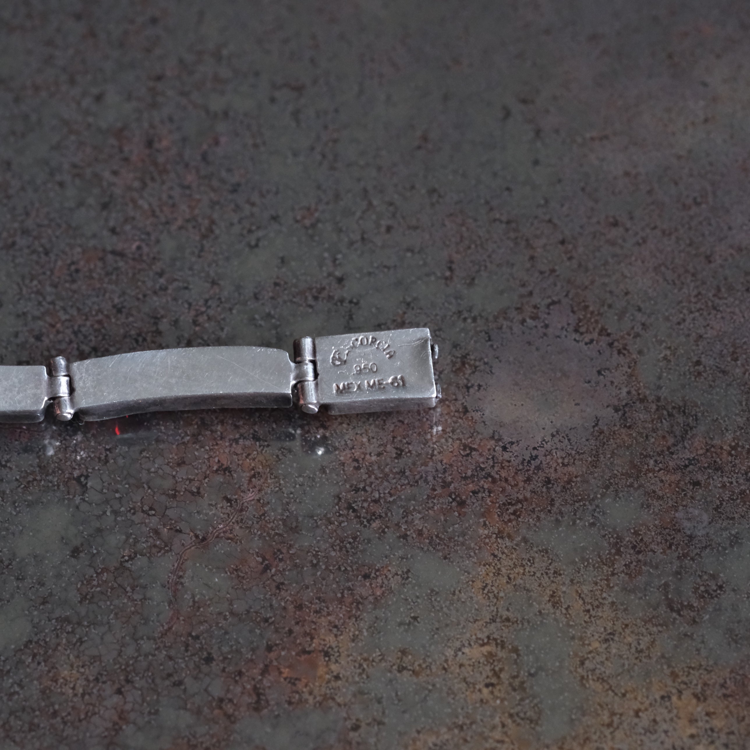 Vintage Sterling Opalite Inlay Bracelet 7.25"