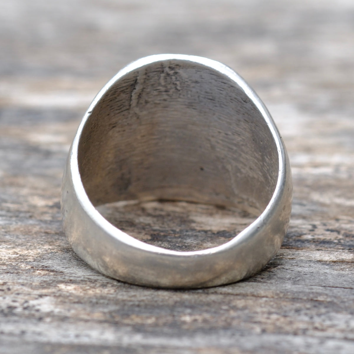 Vintage Sterling Turquoise Stamped Band Ring 8.25