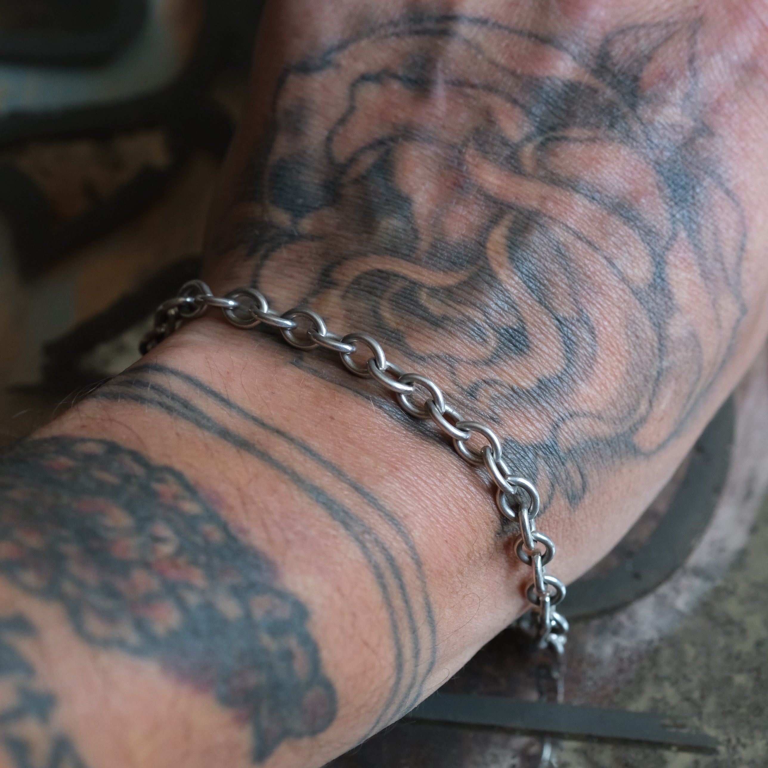 Vintage Sterling Silver Chain Bracelet 7.5"
