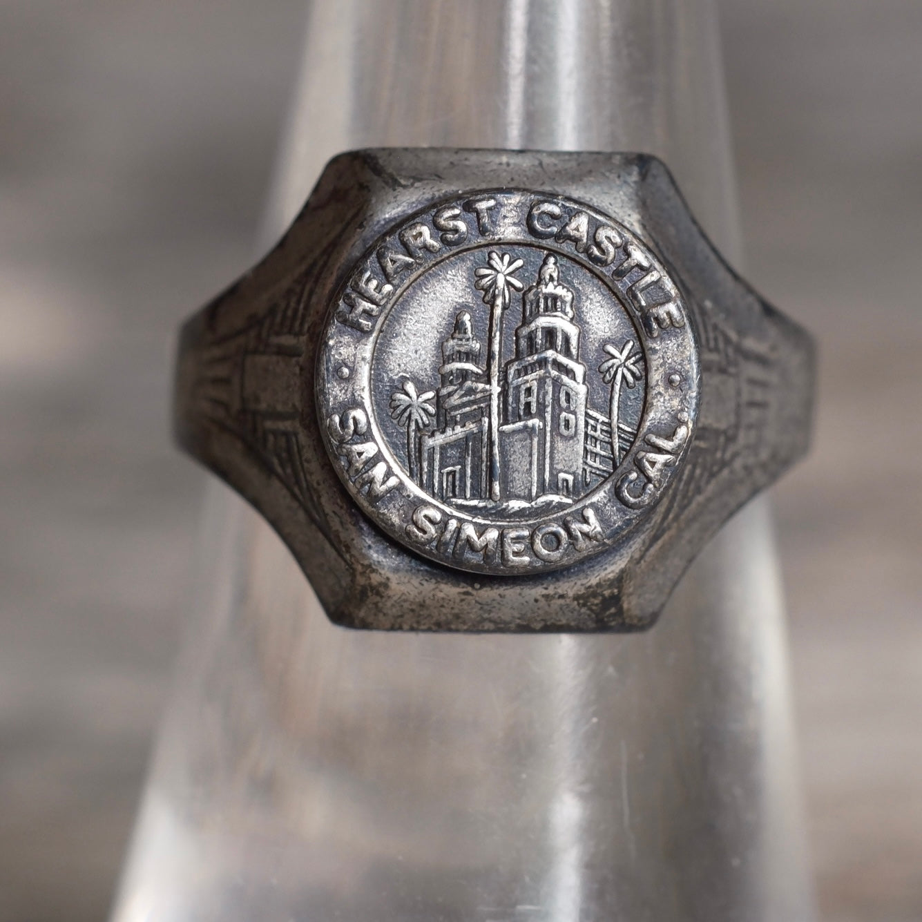 Vintage Sterling Hearst Castle Signet Ring 7