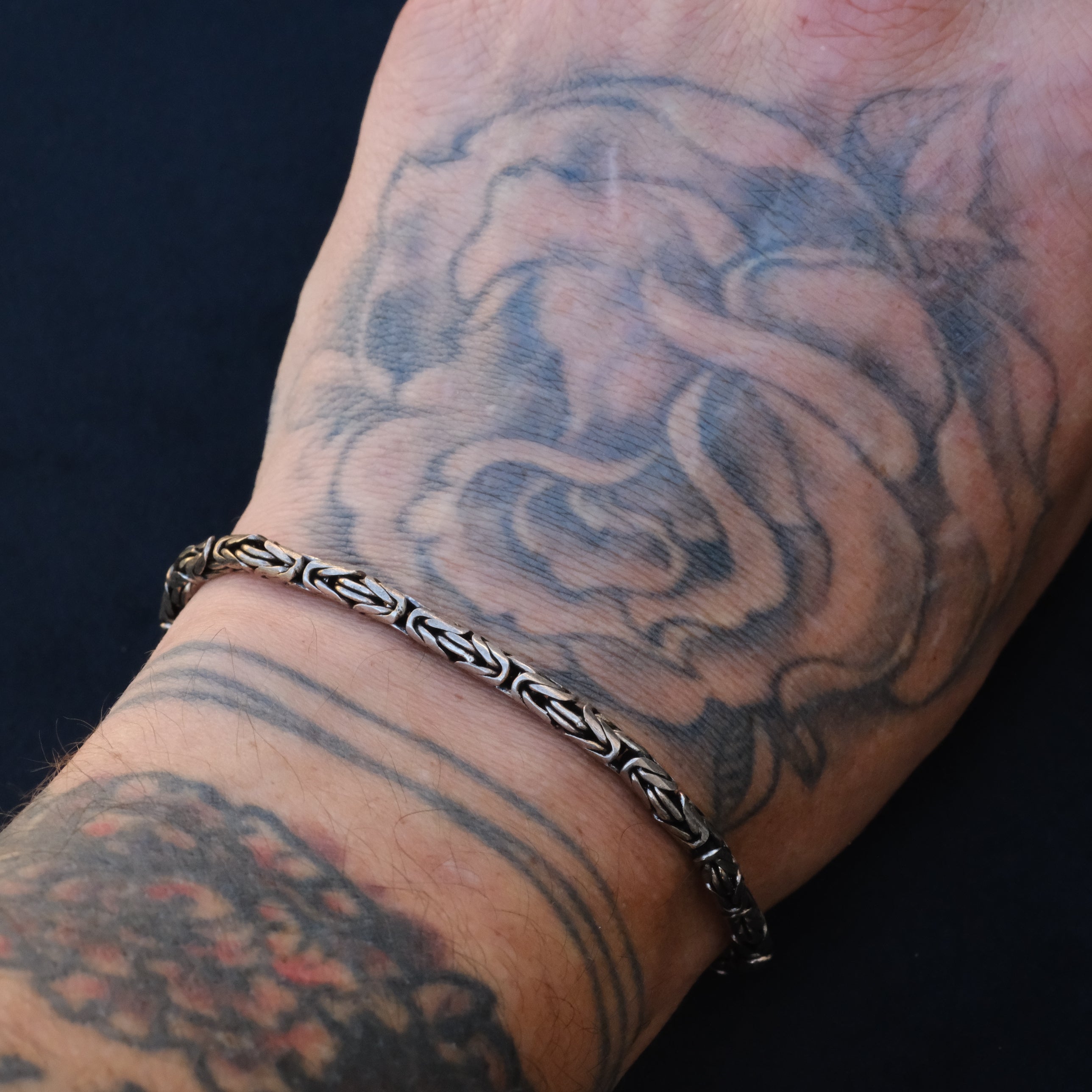 Vintage Sterling Byzantine Chain Bracelet