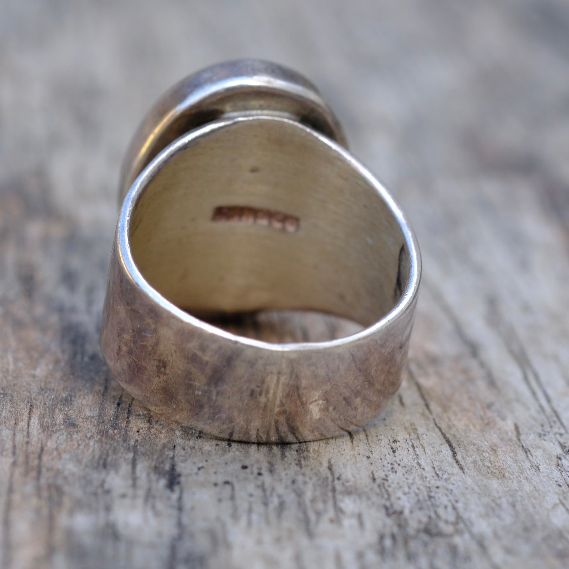 Vintage Sterling Turquoise Signet Ring 8