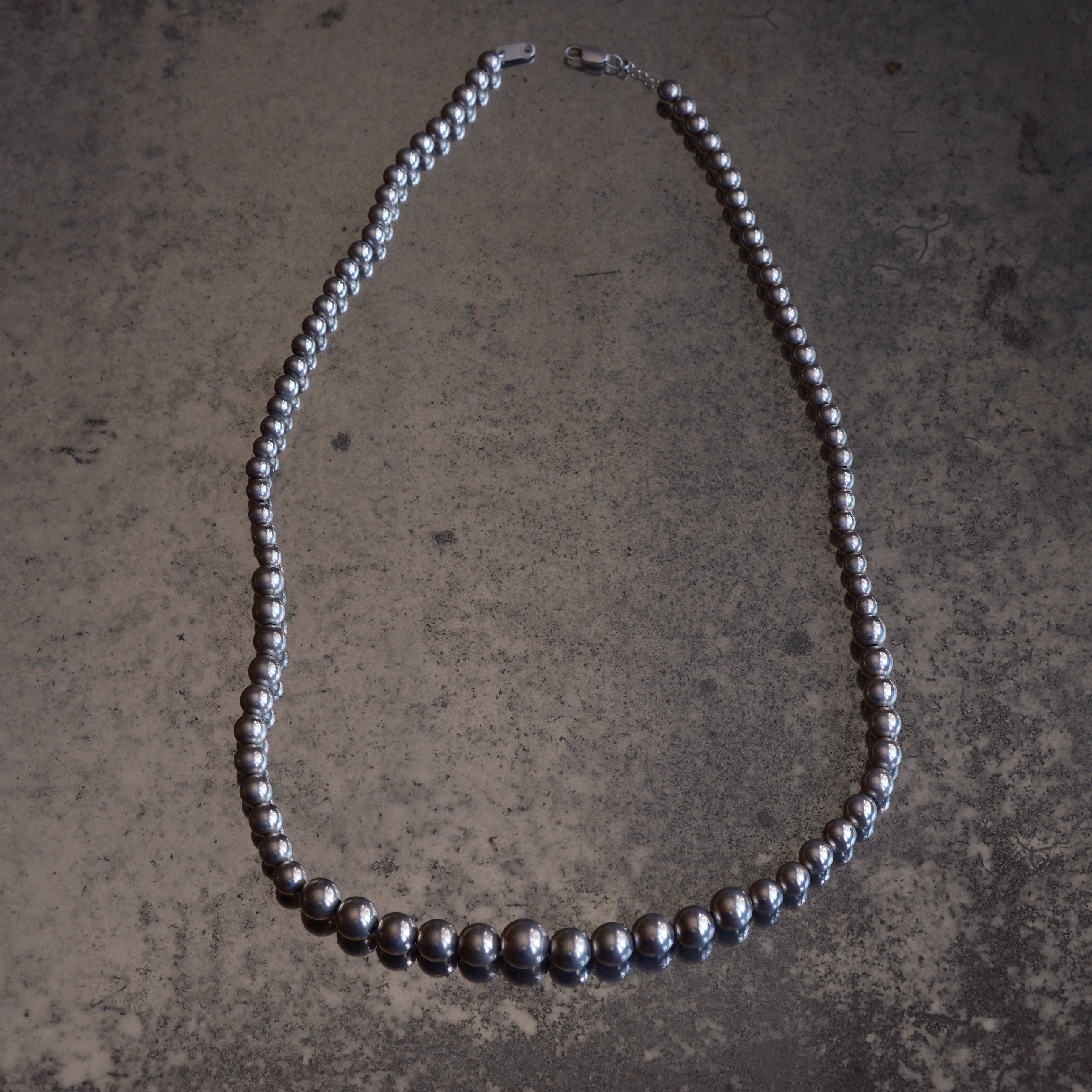 Vintage Sterling Silver Graduated Ball Chain Necklace 24.5"