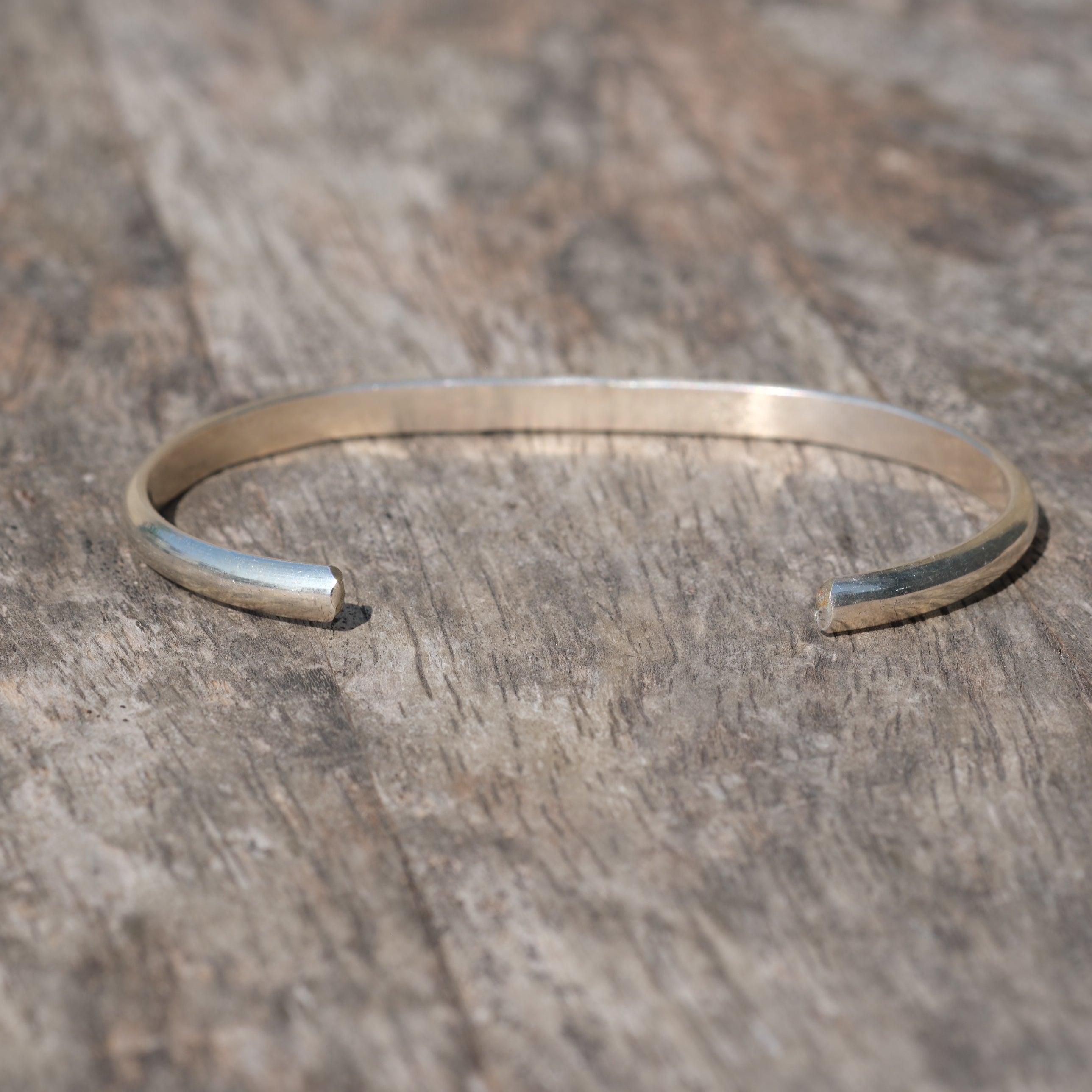 Vintage Sterling Silver Leaf Stamped Cuff
