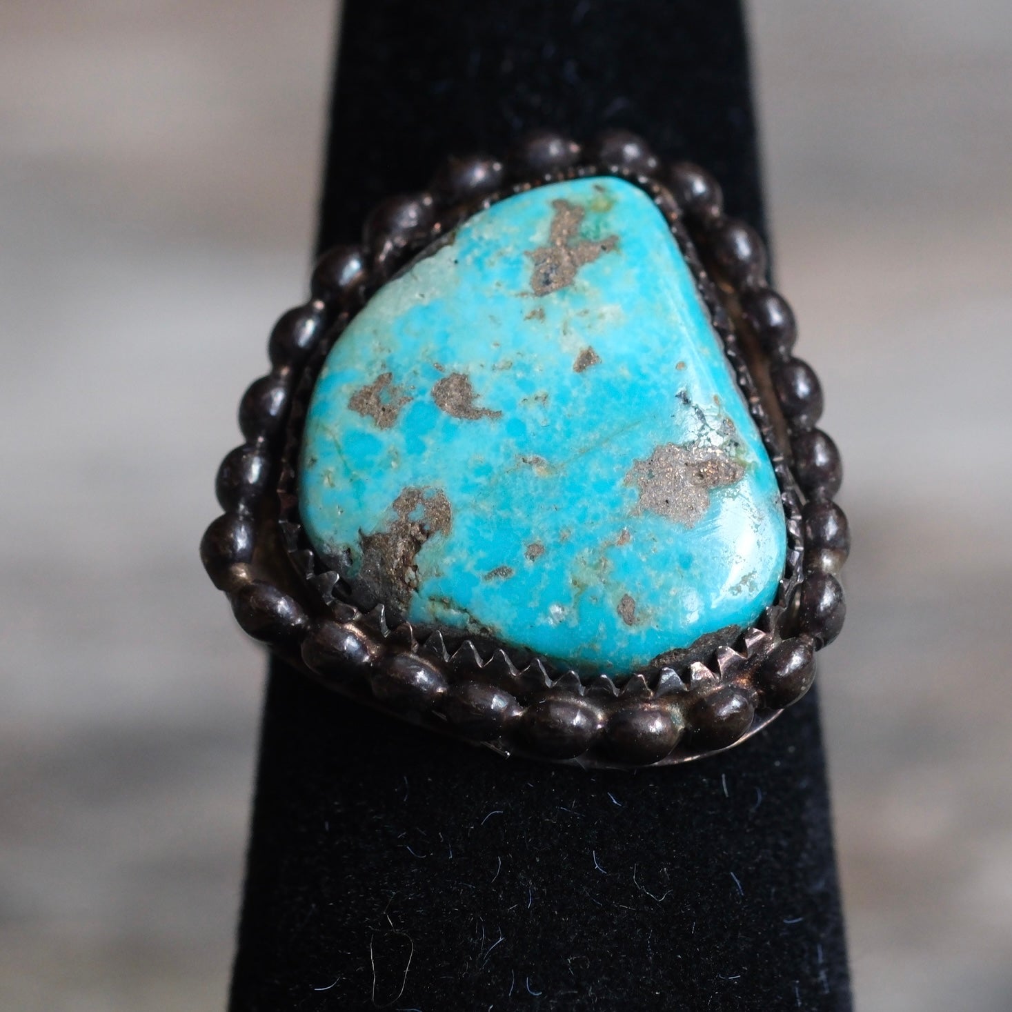 Vintage Sterling Turquoise Ring 5.5