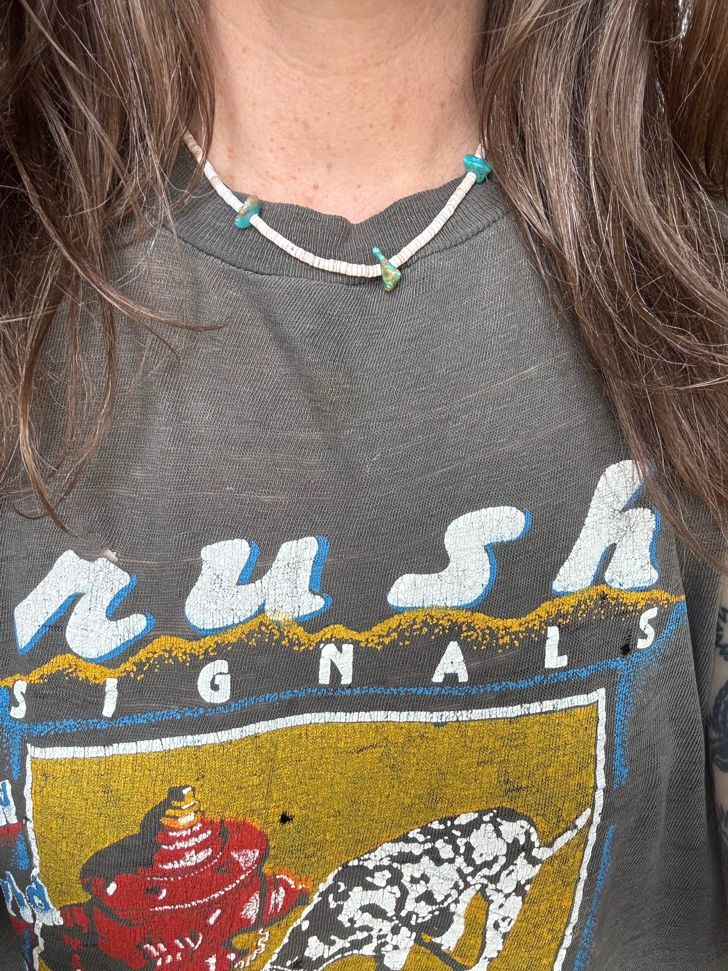 Vintage Shell and Turquoise Necklace
