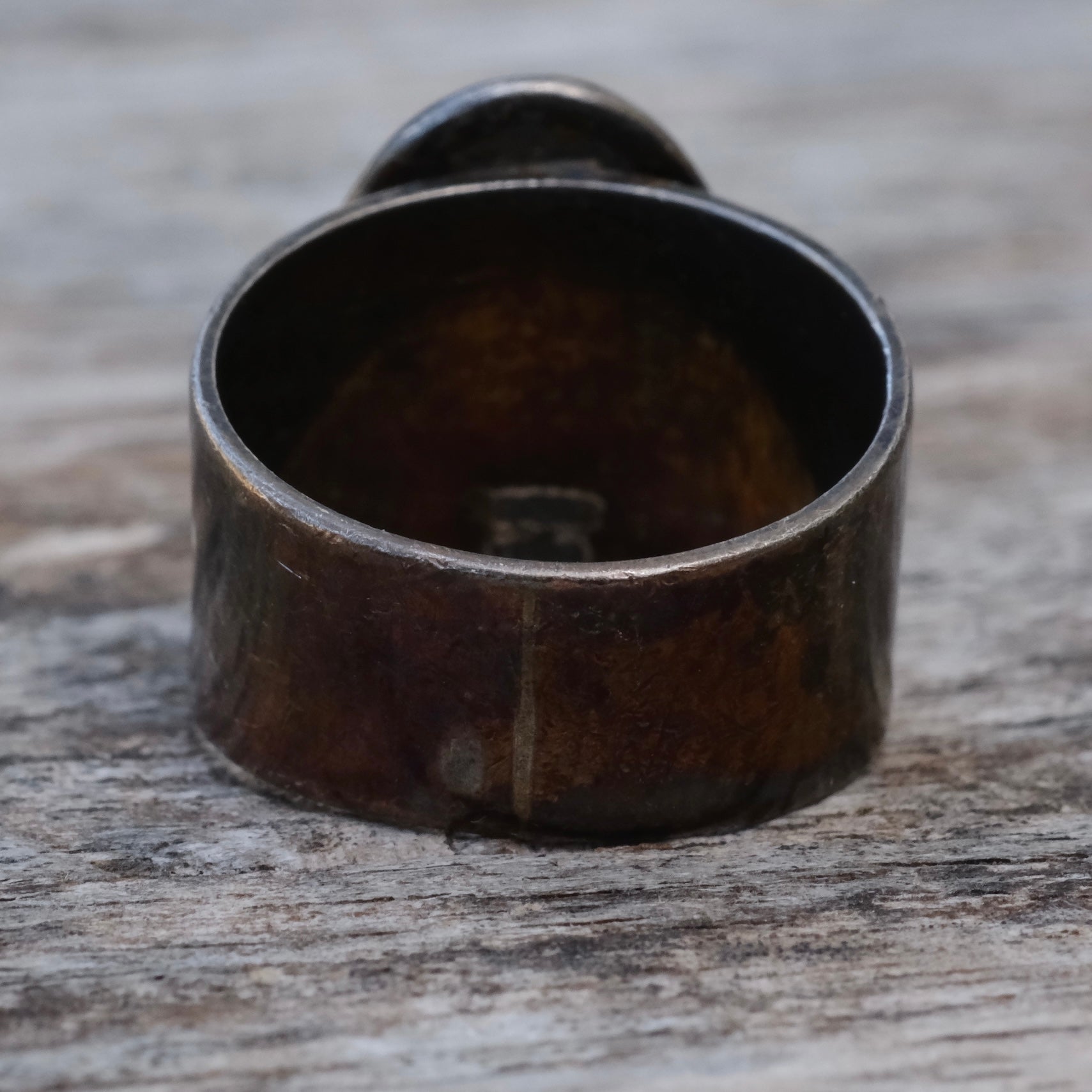 Vintage Sterling Scrimshaw Eagle Ring 6