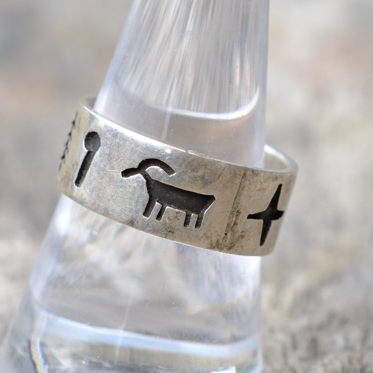 Vintage Sterling Silver Stamped Band 9.75