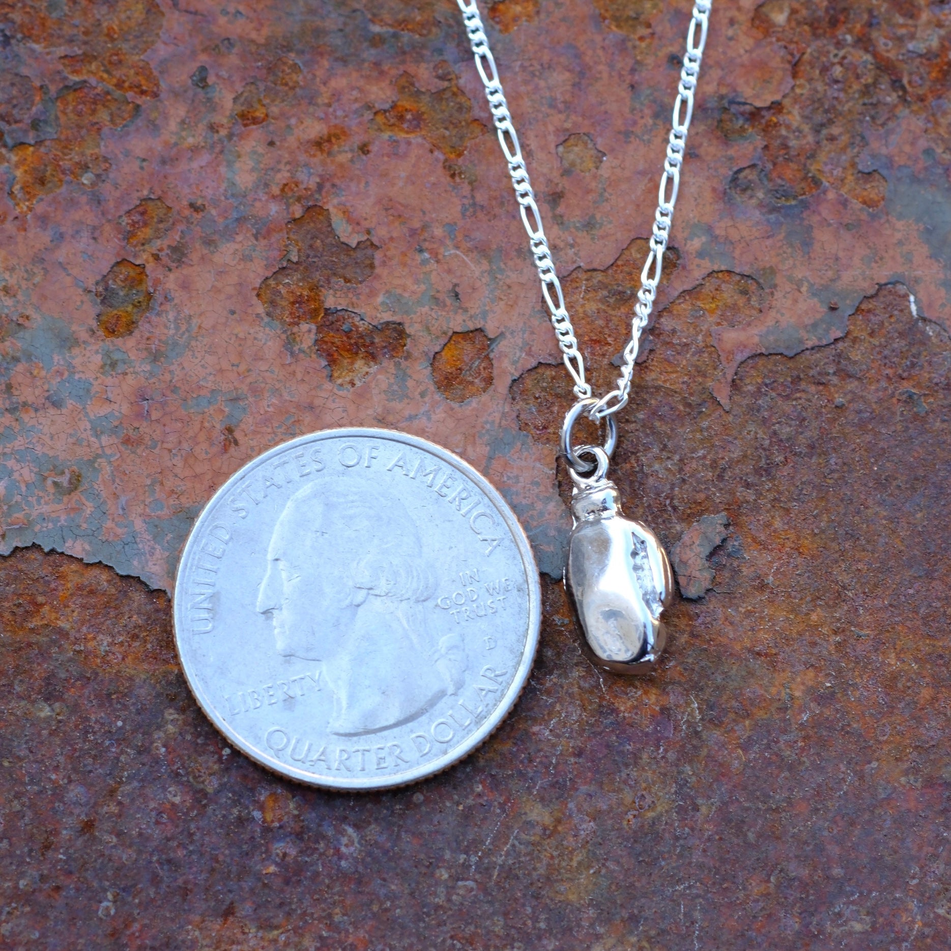 Vintage Sterling Silver Boxing Glove Necklace