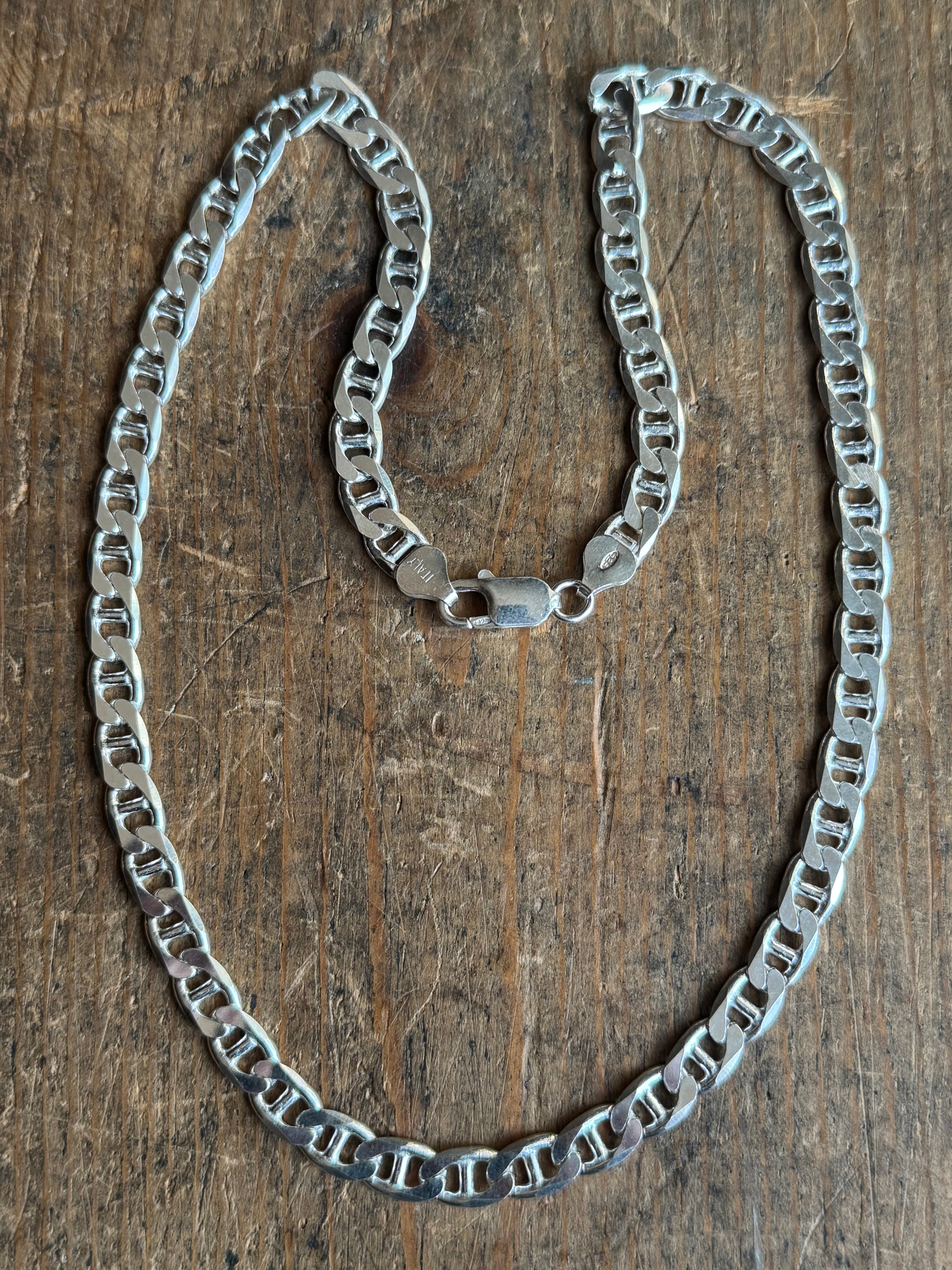 Vintage Sterling Silver 20” Mariner Chain