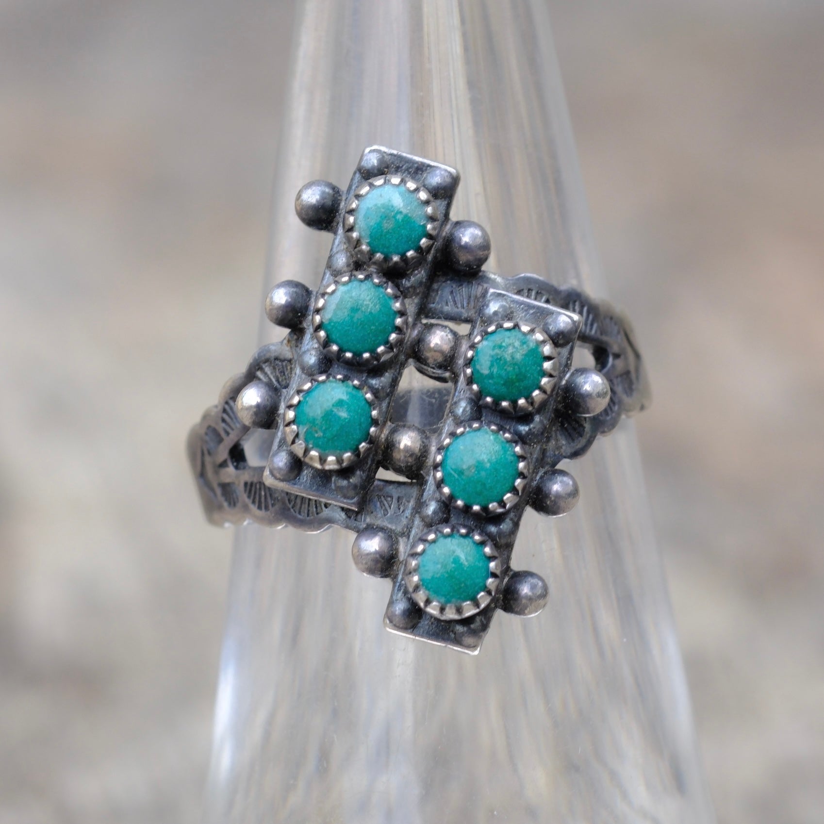 Vintage Sterling Turquoise Ring 5.5