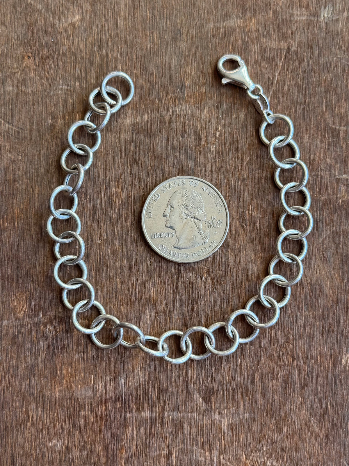 Vintage Sterling Silver 8” Cable Chain Bracelet