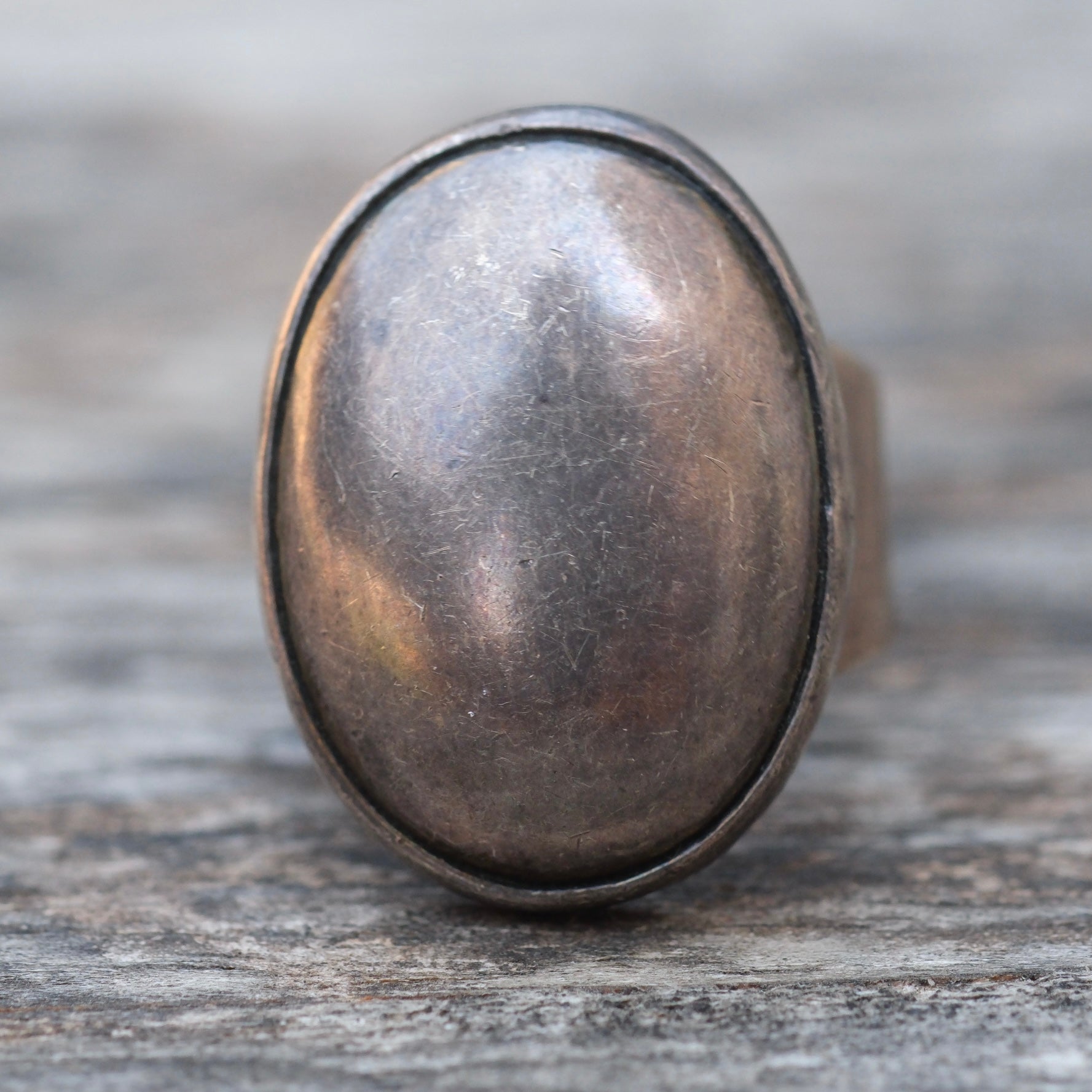 Vintage Sterling Silver Heavy Dome Ring 7