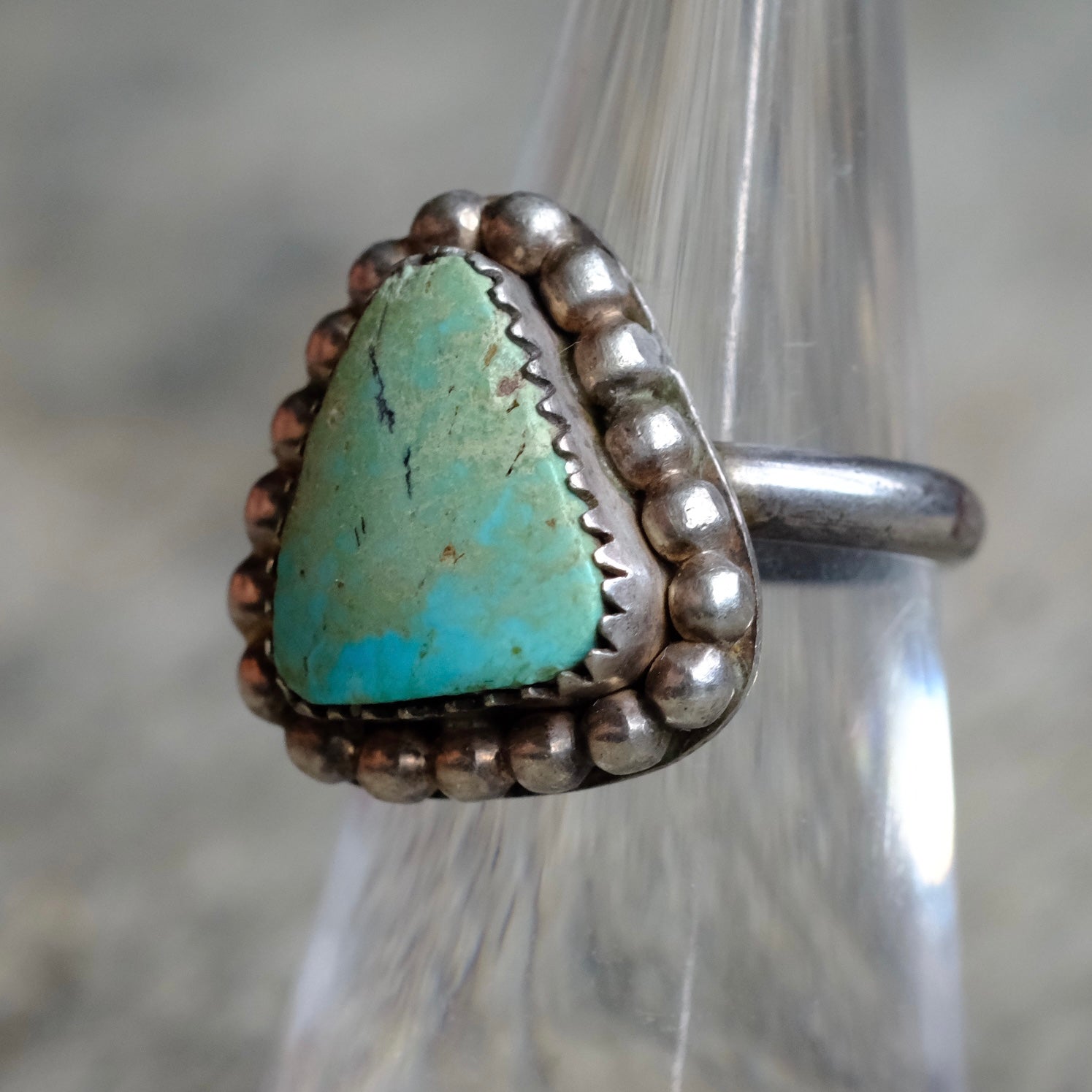 Vintage Sterling Turquoise Ring 5.75