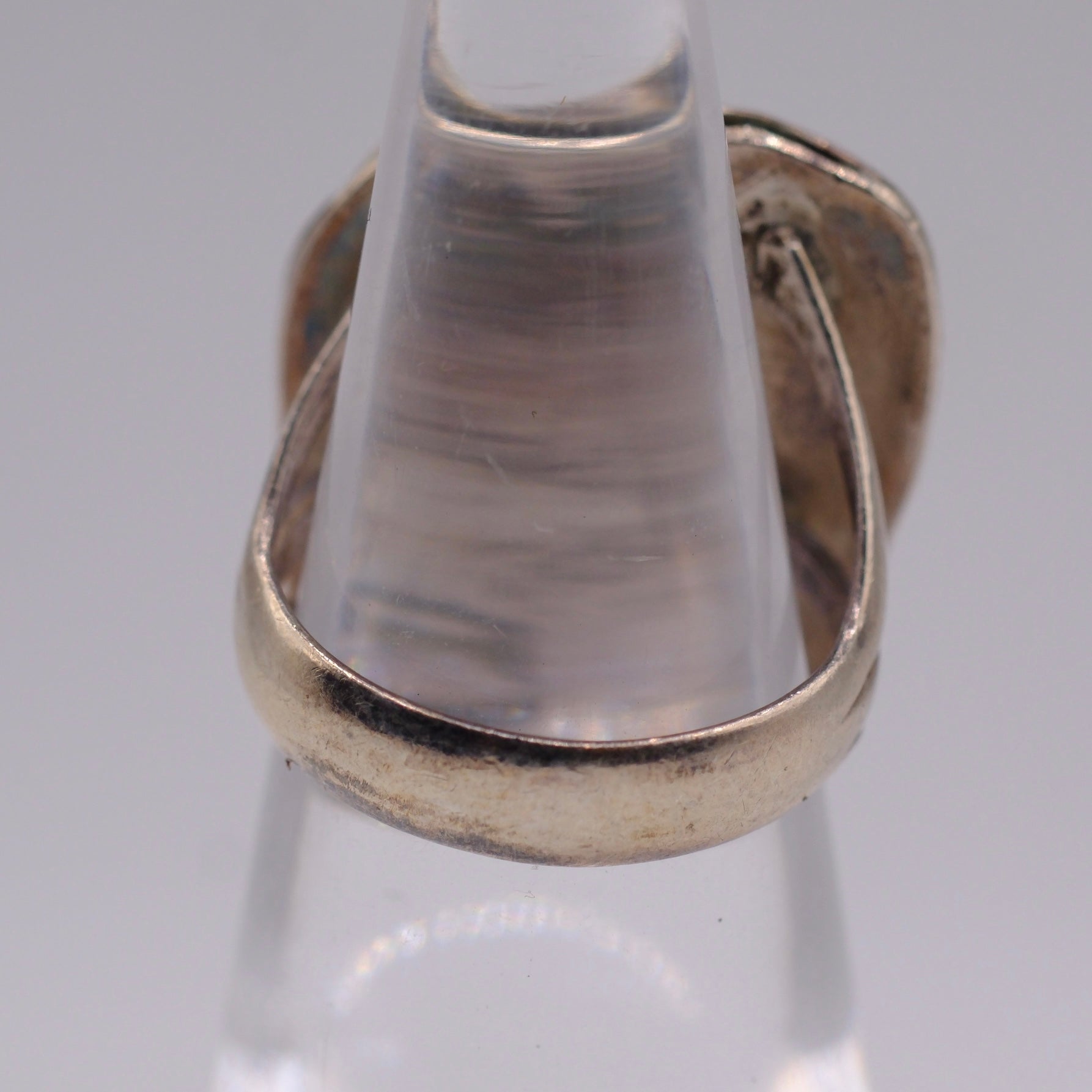 Vintage Sterling Coral Feather Ring 4.25
