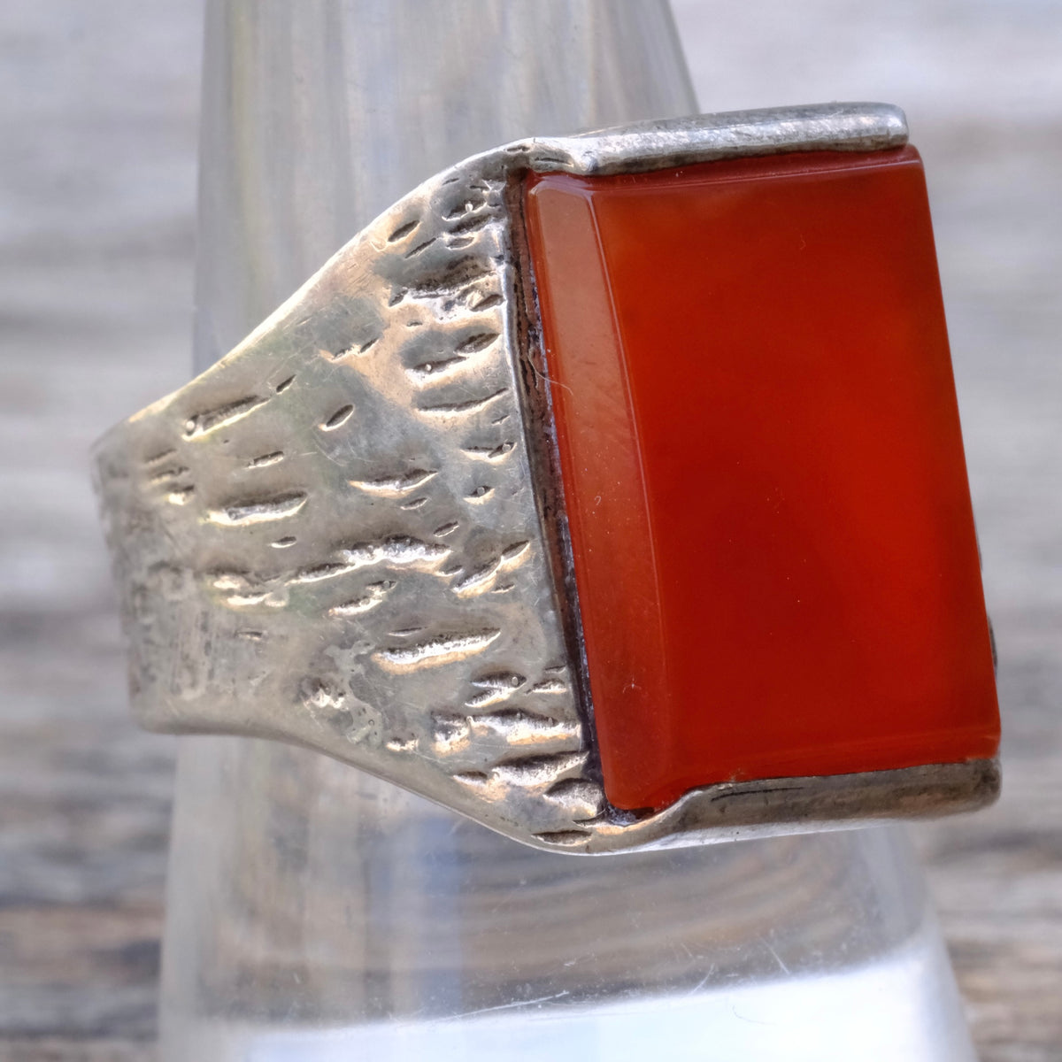 Vintage Sterling Carnelian Ring 10.5