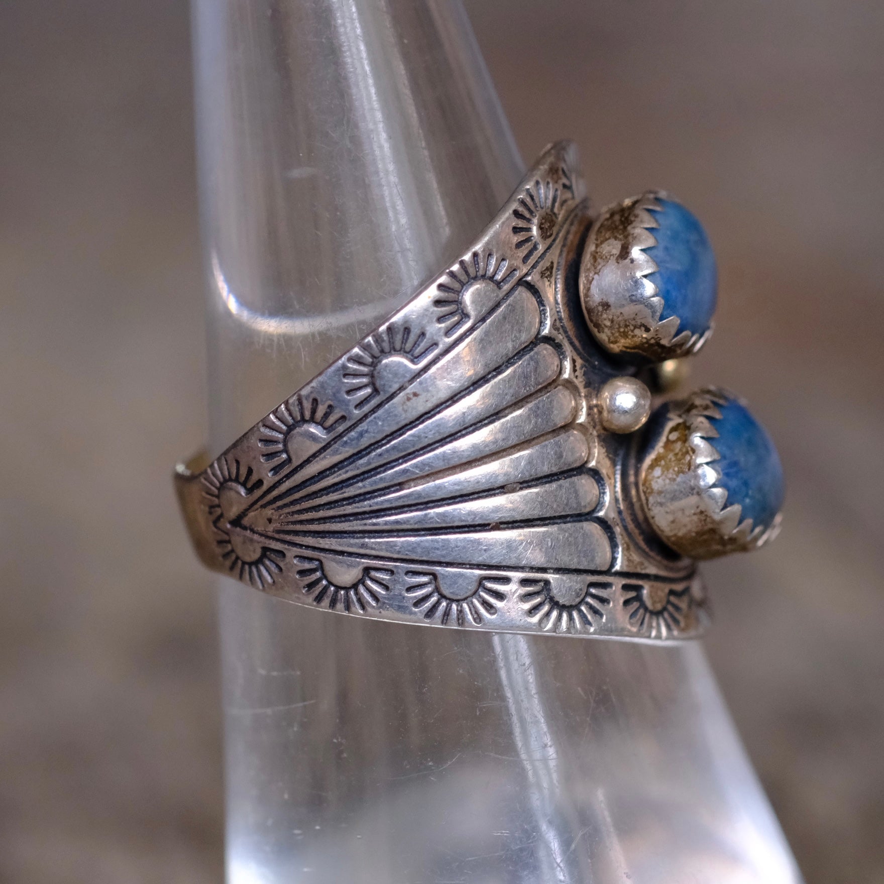 Vintage Sterling Sodalite Stamped Ring 7