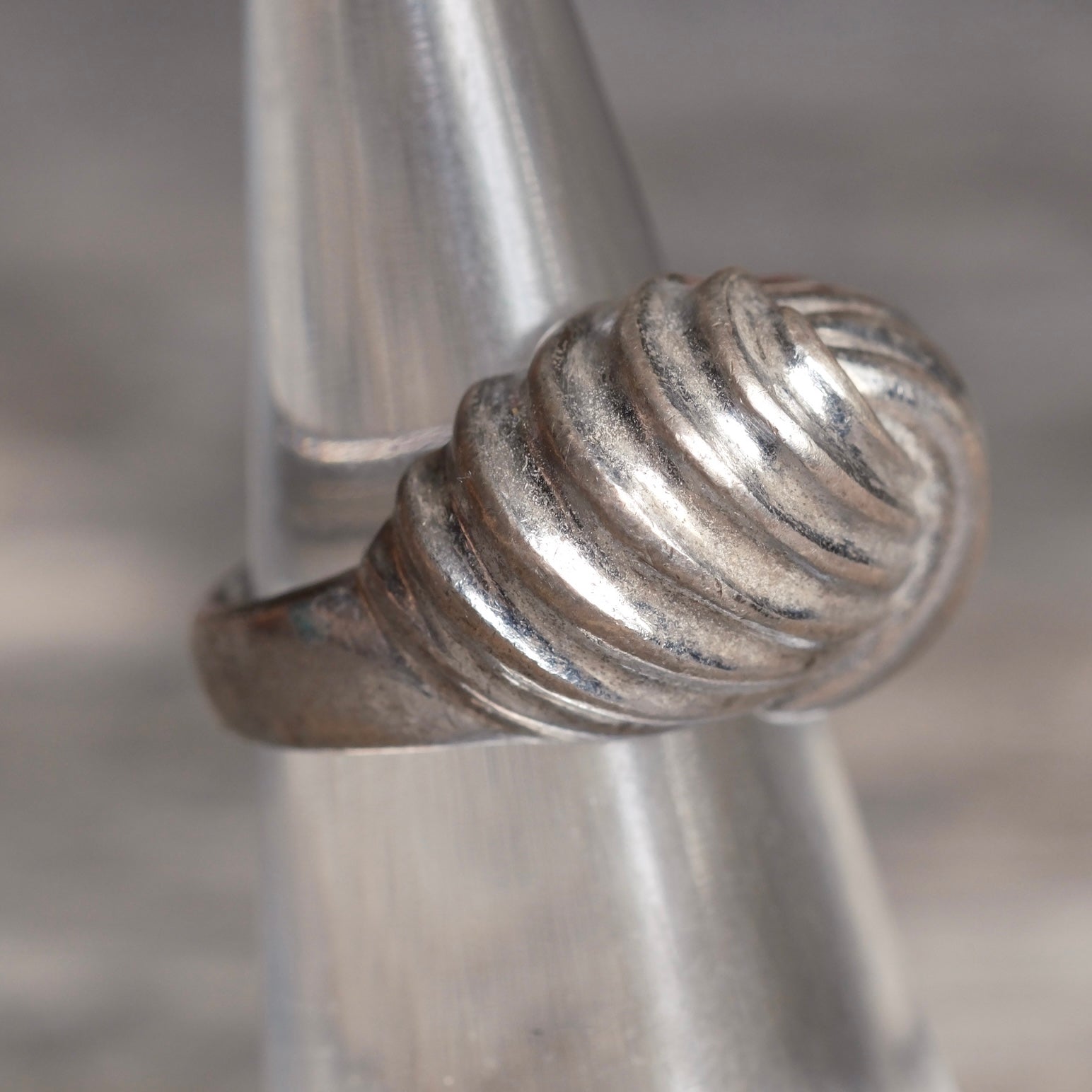 Vintage Sterling Silver Modernist Ring 4.75